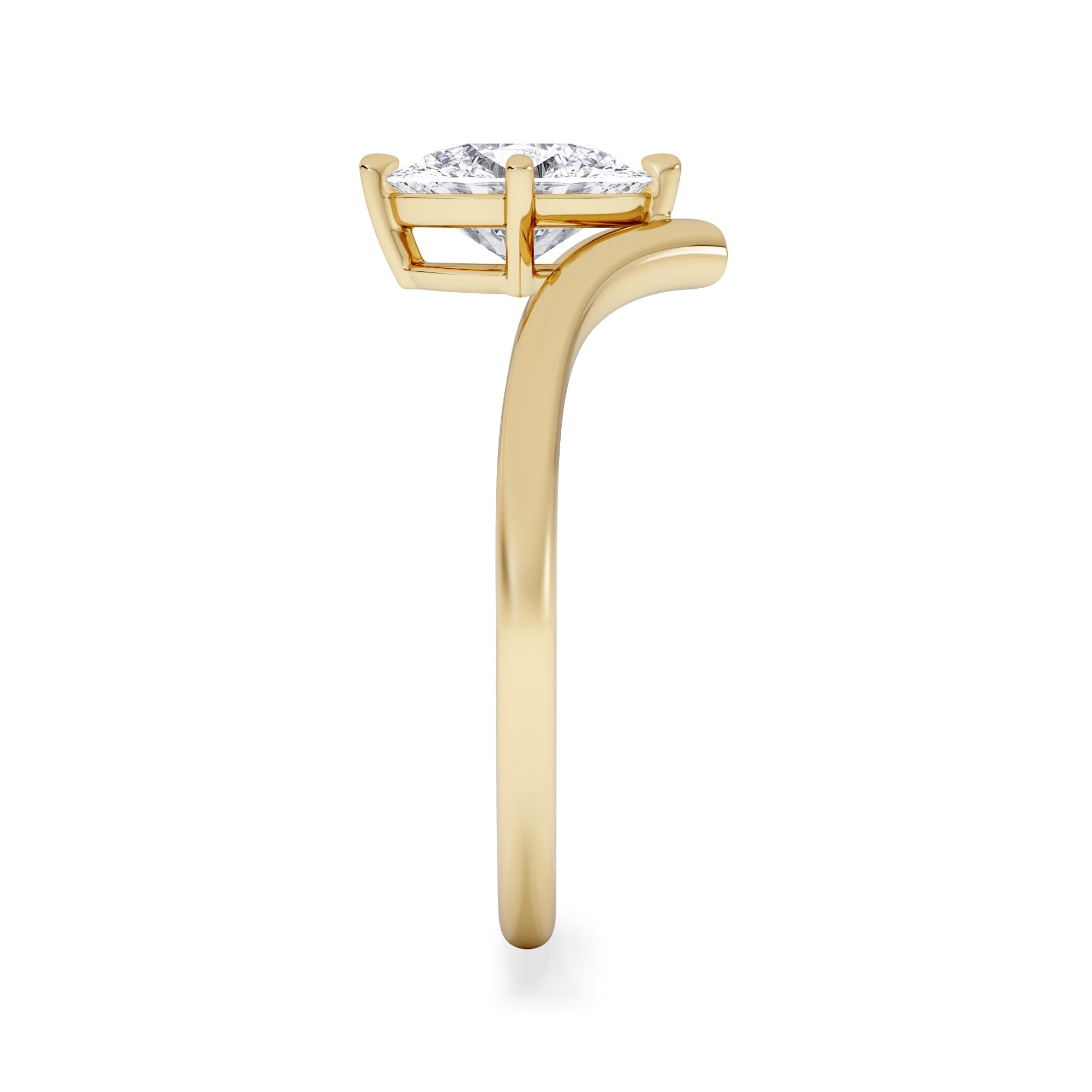 Solitaire Vela 1.00ct Oval Cut Lab Diamond Solitaire Engagement Ring in 18K Yellow Gold