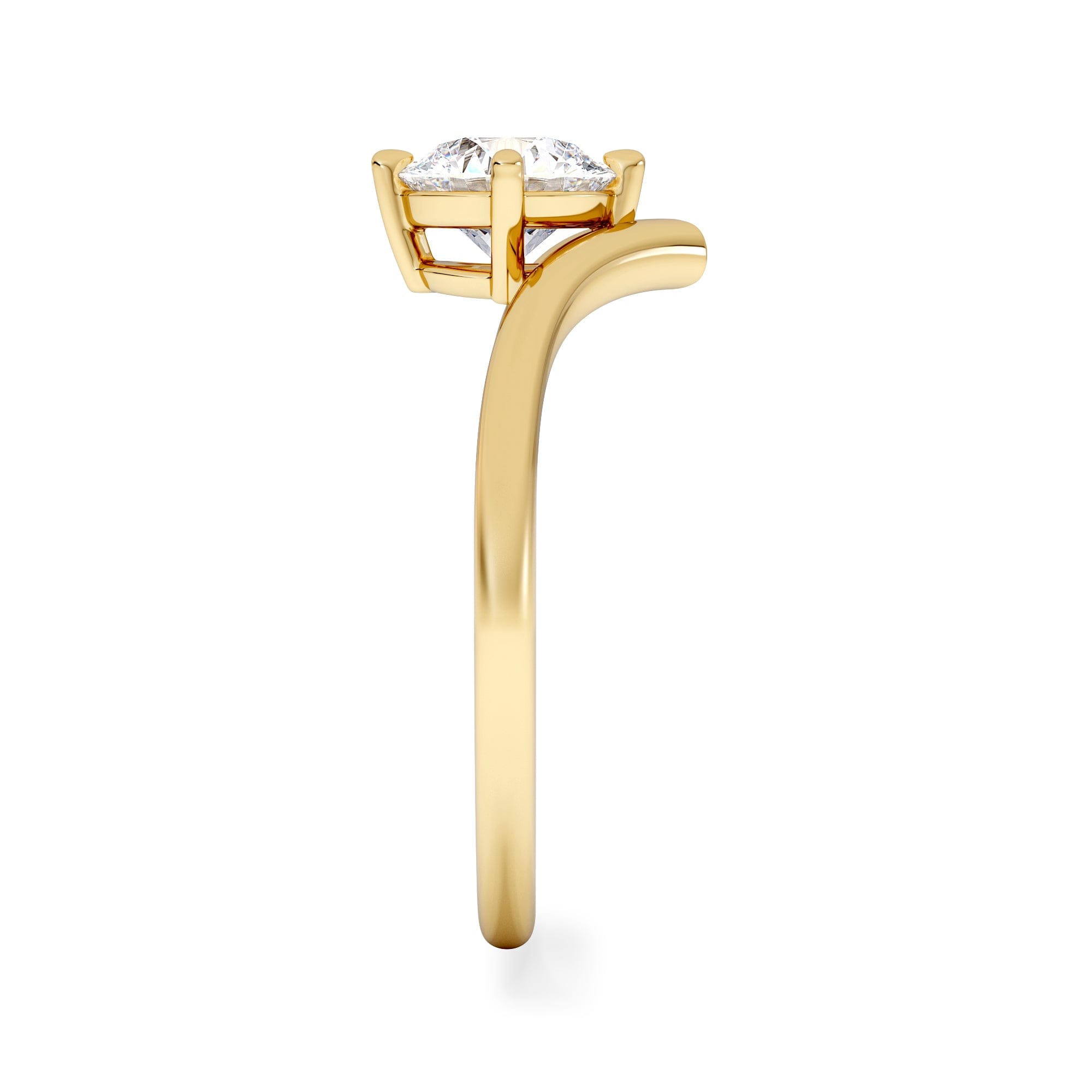 Solitaire Vela 1.00ct Round Cut Lab Diamond Solitaire Engagement Ring in 18K Yellow Gold