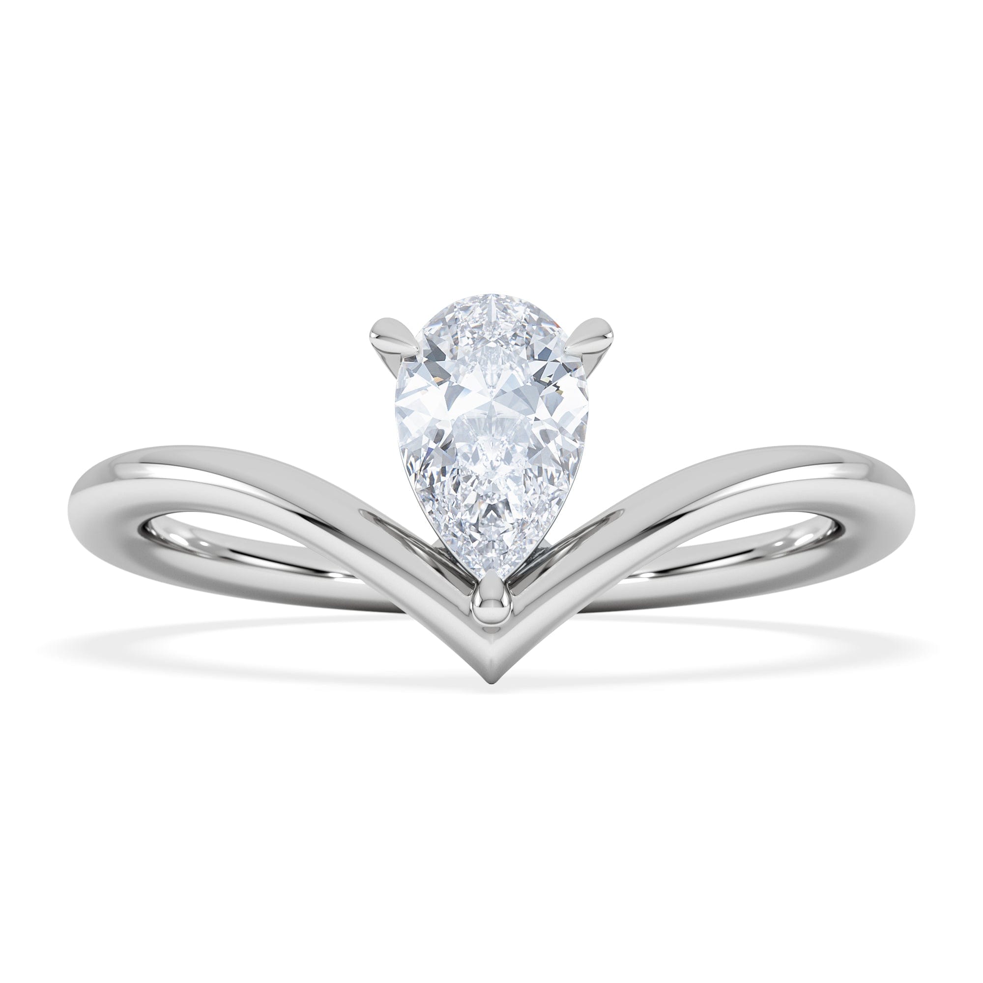 Solitaire Vela 0.50ct Pear Cut Lab Diamond Solitaire Engagement Ring in Platinum