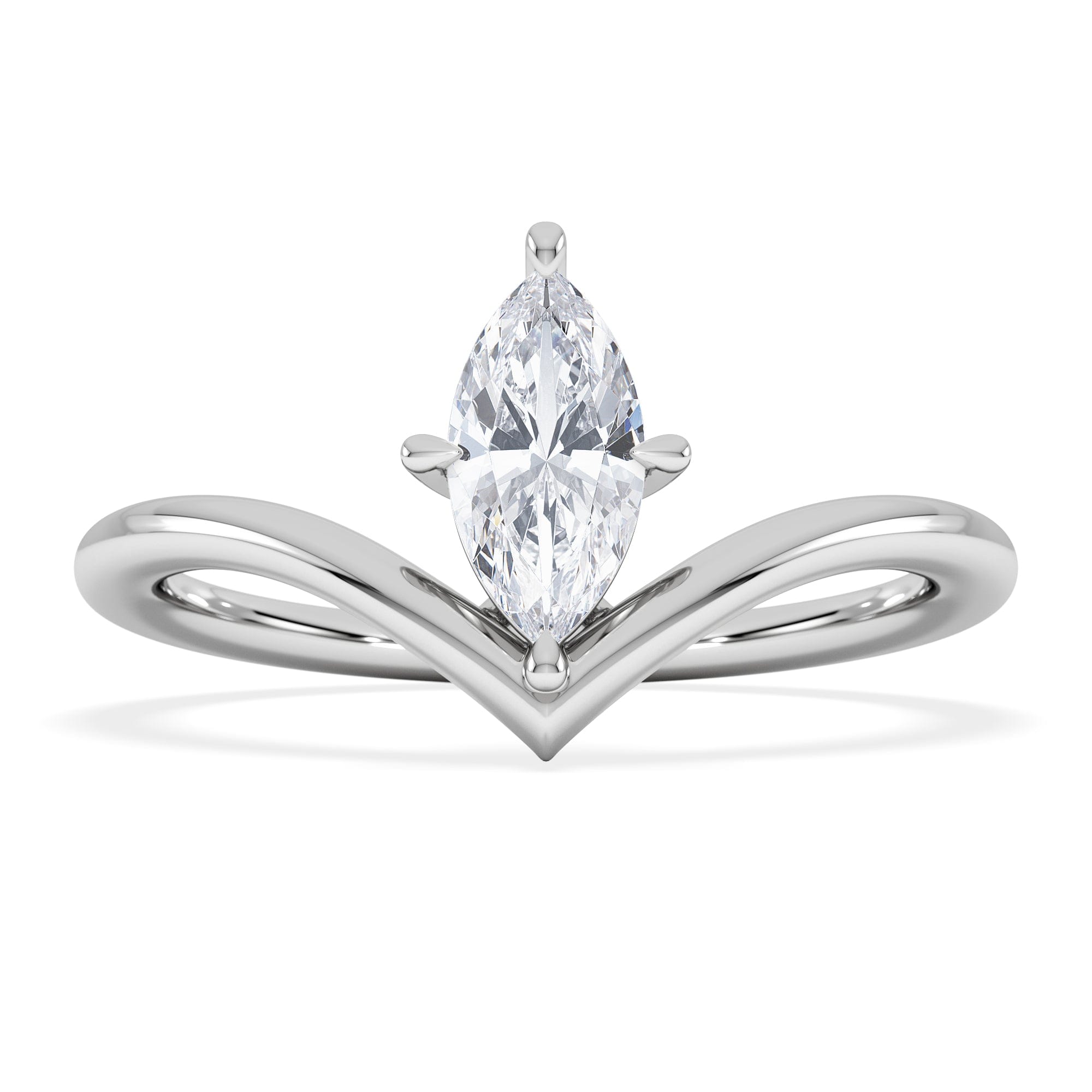 Solitaire Vela 0.50ct Marquise Cut Lab Diamond Solitaire Engagement Ring in Platinum