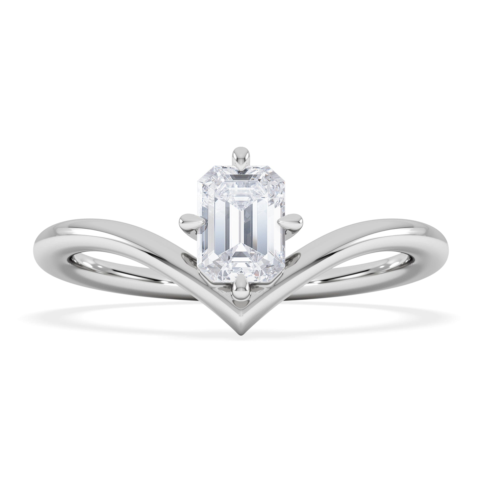 Solitaire Vela 0.50ct Emerald Cut Lab Diamond Solitaire Engagement Ring in Platinum