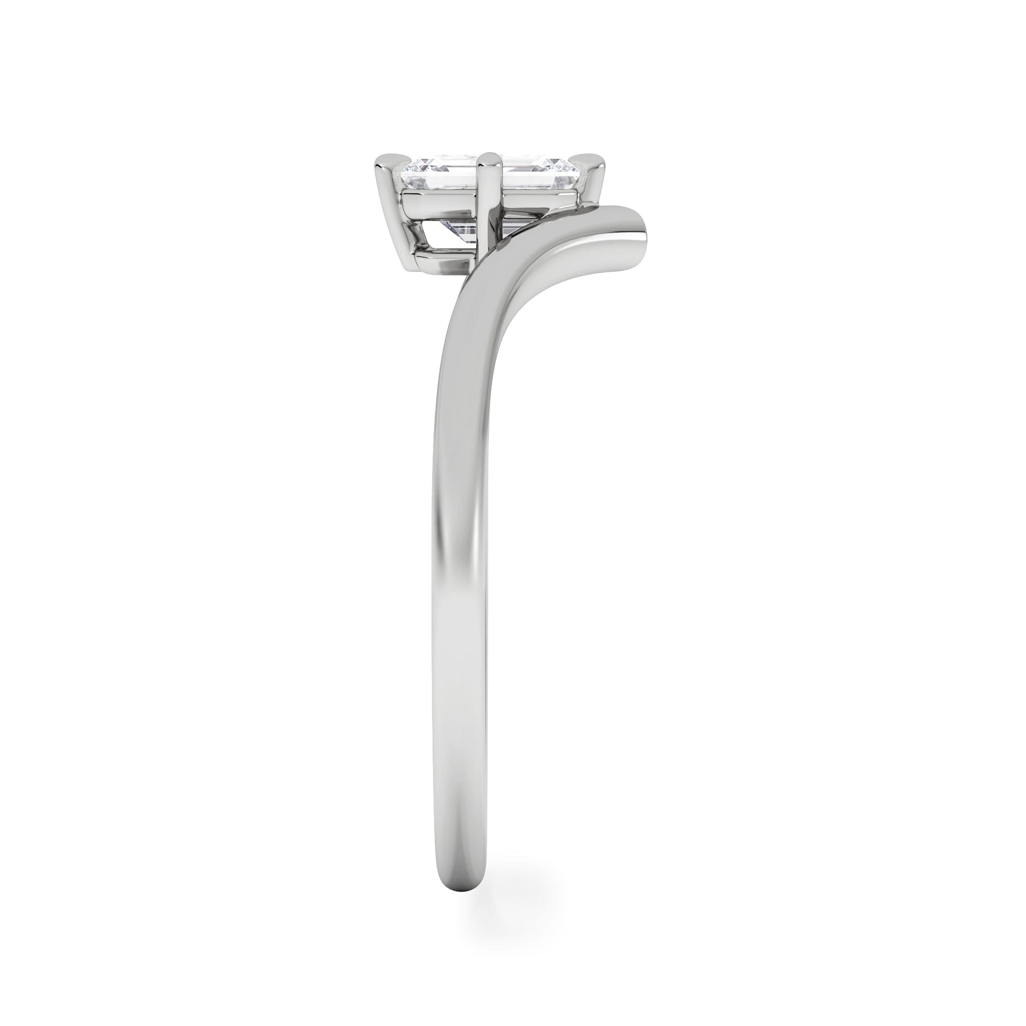 Solitaire Vela 0.50ct Emerald Cut Lab Diamond Solitaire Engagement Ring in Platinum
