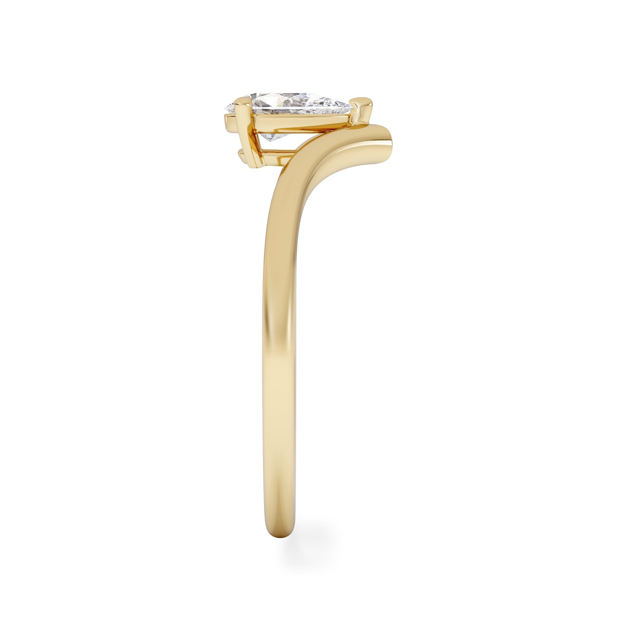 Solitaire Vela 0.50ct Pear Cut Lab Diamond Solitaire Engagement Ring in 18K Yellow Gold