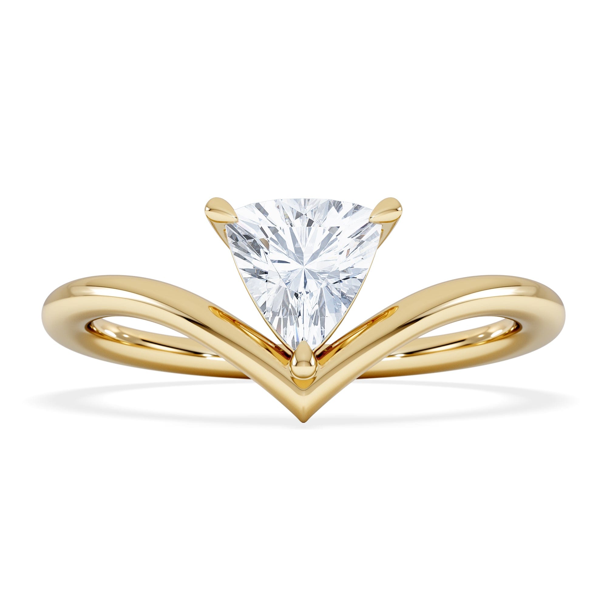 Solitaire Vela 0.50ct Trillion Cut Lab Diamond Solitaire Engagement Ring in 18K Yellow Gold