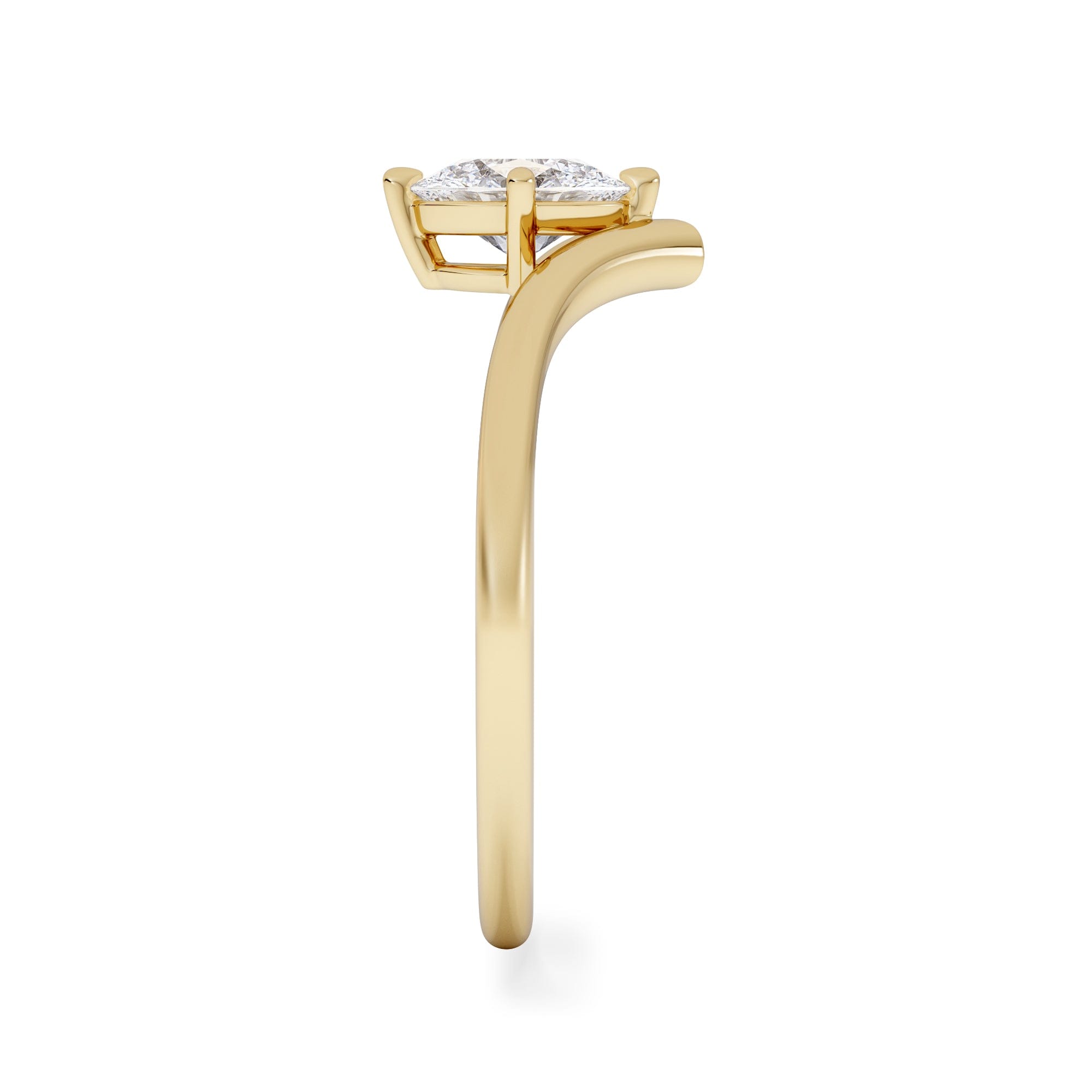 Solitaire Vela 0.50ct Oval Cut Lab Diamond Solitaire Engagement Ring in 18K Yellow Gold