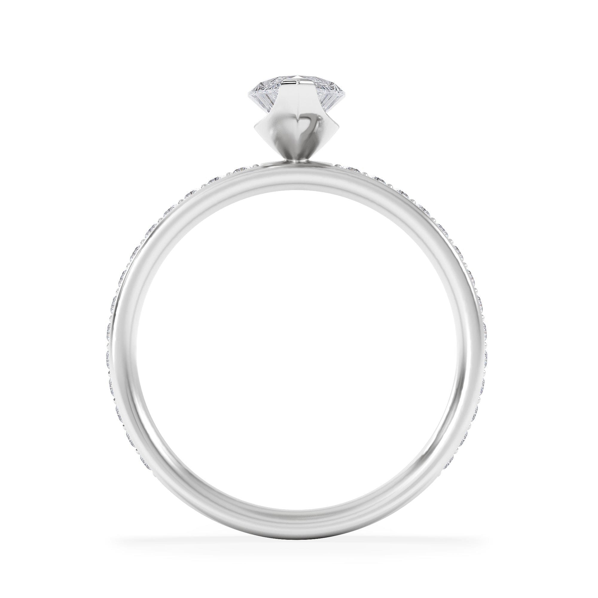 Solitaire Origin 1.25ct Marquise Cut Lab Diamond Solitaire Engagement Ring with Side Stones in Platinum