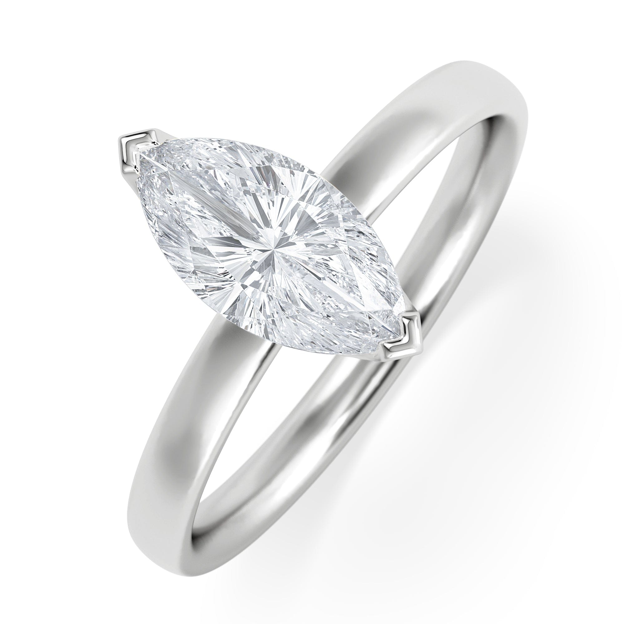Solitaire Origin 1.00ct Marquise Cut Lab Diamond Solitaire Engagement Ring in Platinum