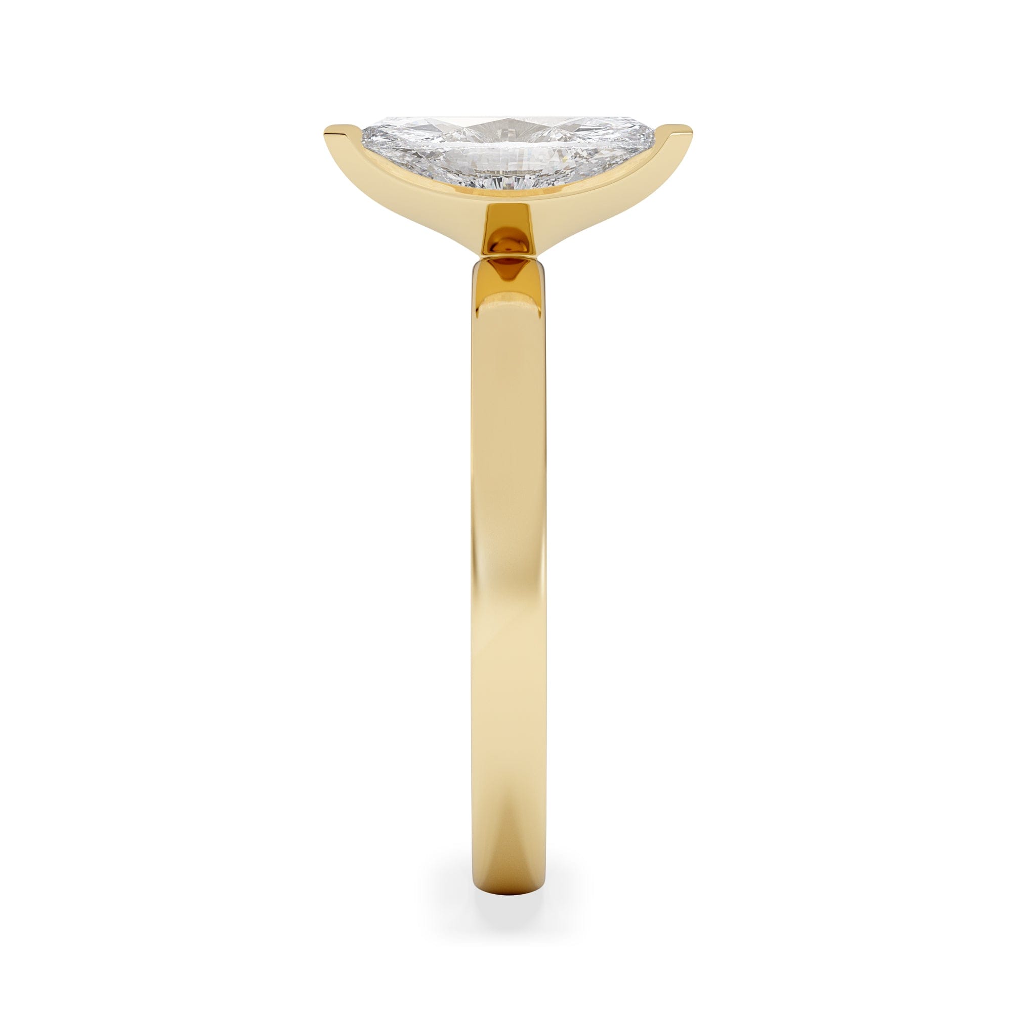 Solitaire Origin 1.00ct Marquise Cut Lab Diamond Solitaire Engagement Ring in 18K Yellow Gold