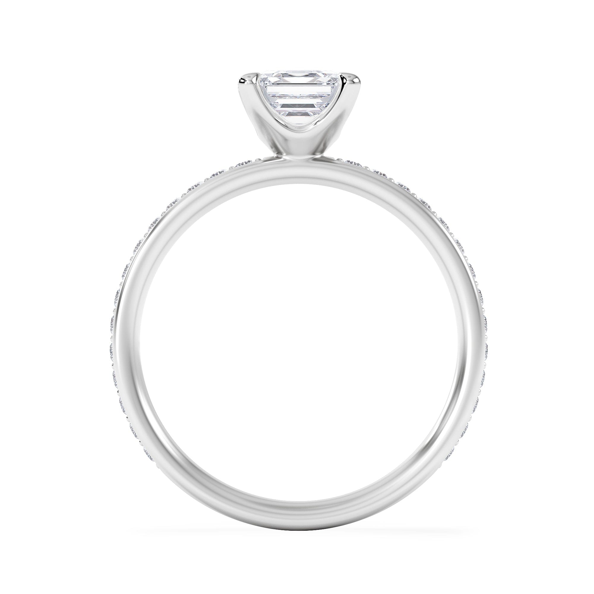 Solitaire Origin 1.25ct Asscher Cut Lab Diamond Solitaire Engagement Ring with Side Stones in Platinum