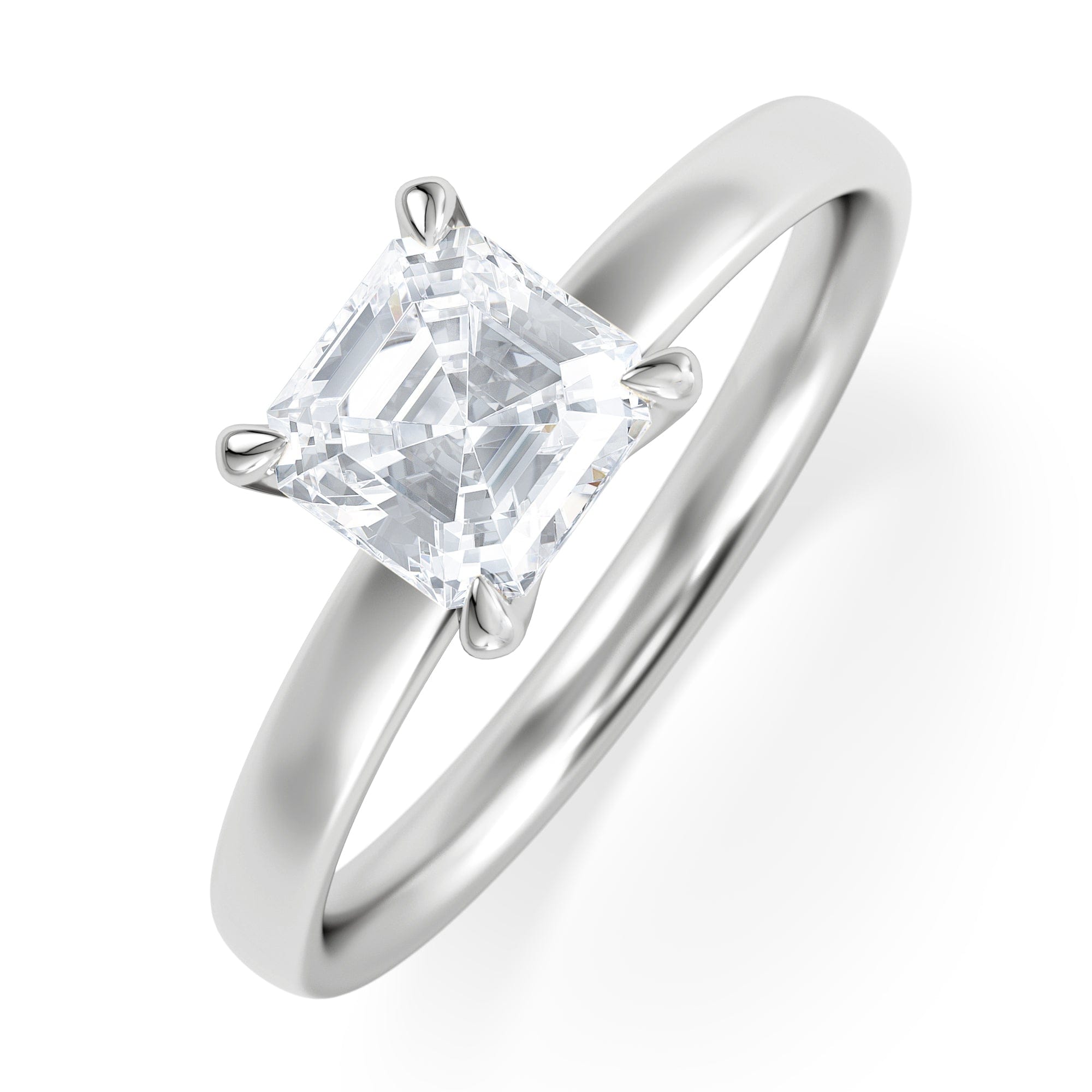 Solitaire Origin 1.00ct Asscher Cut Lab Diamond Solitaire Engagement Ring in Platinum
