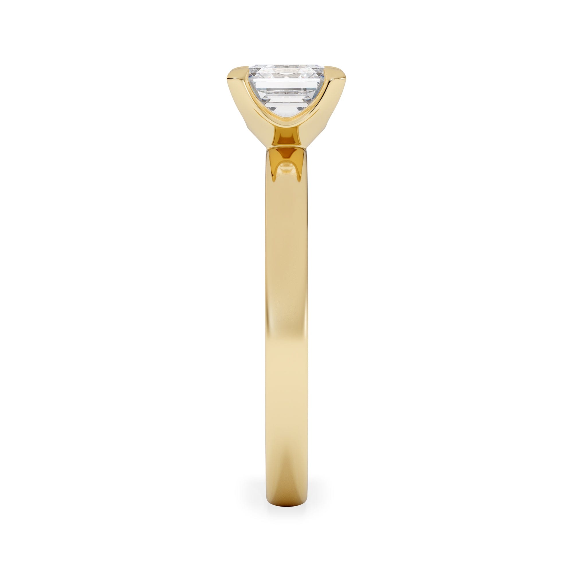 Solitaire Origin 1.00ct Asscher Cut Lab Diamond Solitaire Engagement Ring in 18K Yellow Gold