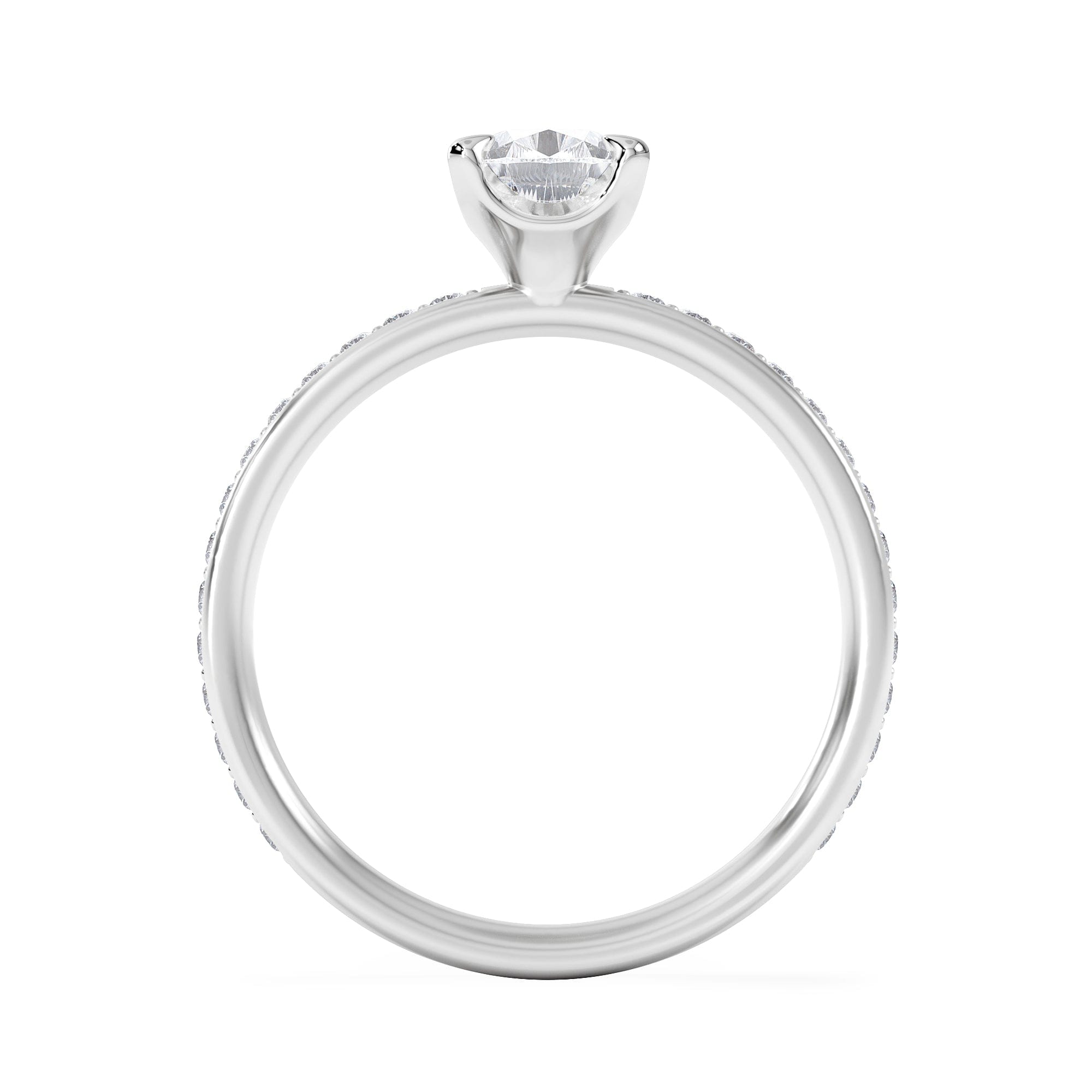 Solitaire Origin 1.25ct Pear Cut Lab Diamond Solitaire Engagement Ring with Side Stones in Platinum