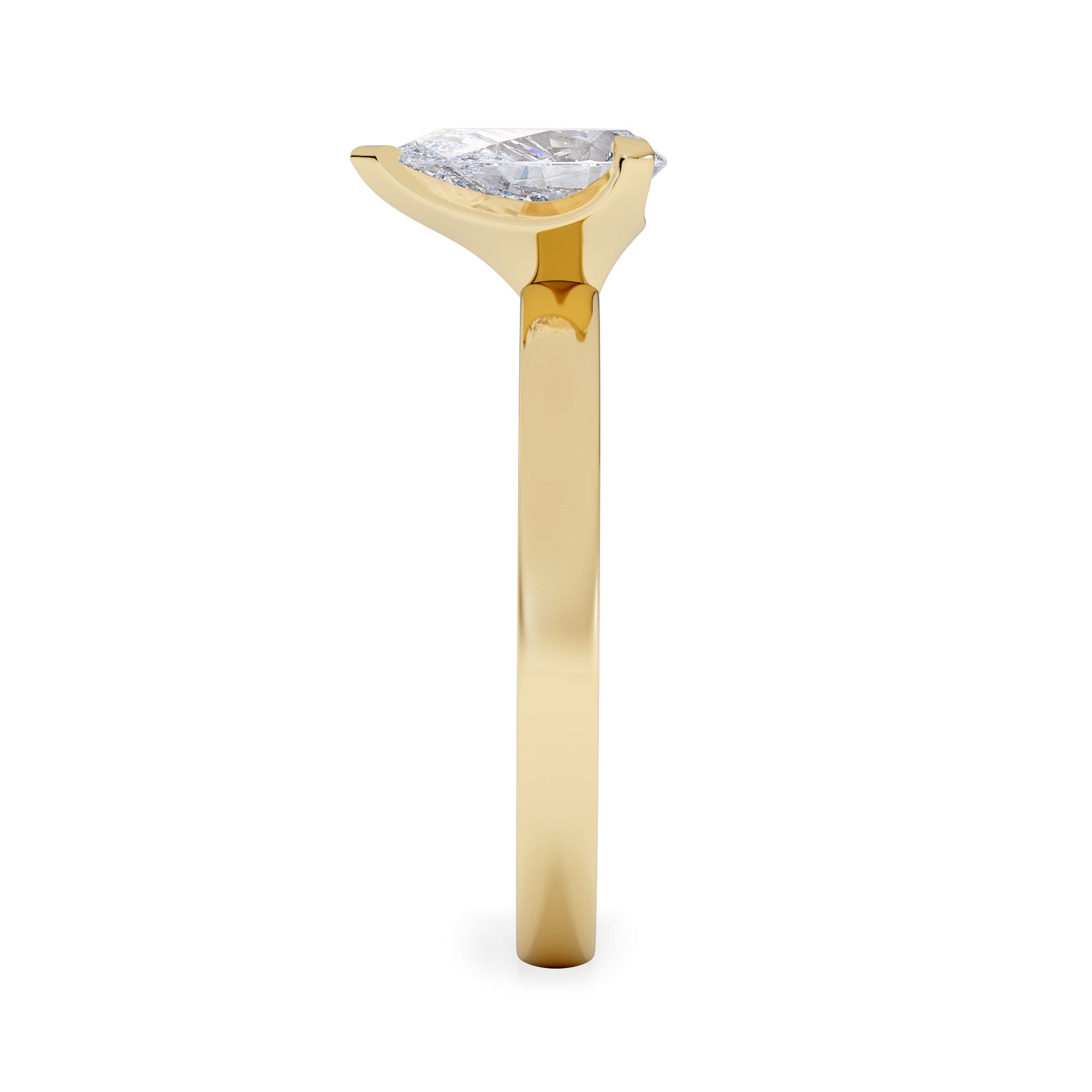 Solitaire Origin 1.00ct Pear Cut Lab Diamond Solitaire Engagement Ring in 18K Yellow Gold