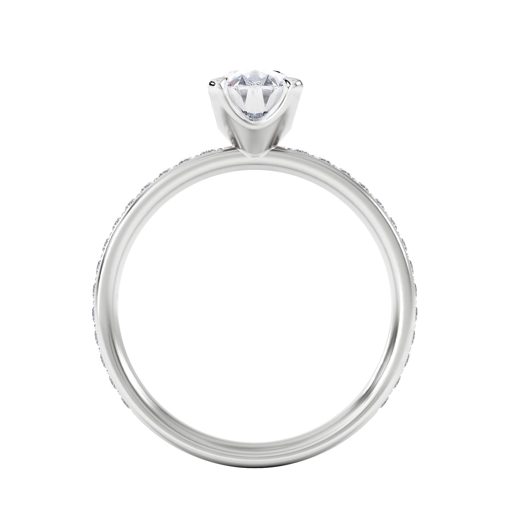 Solitaire Origin 1.25ct Oval Cut Lab Diamond Solitaire Engagement Ring with Side Stones in Platinum