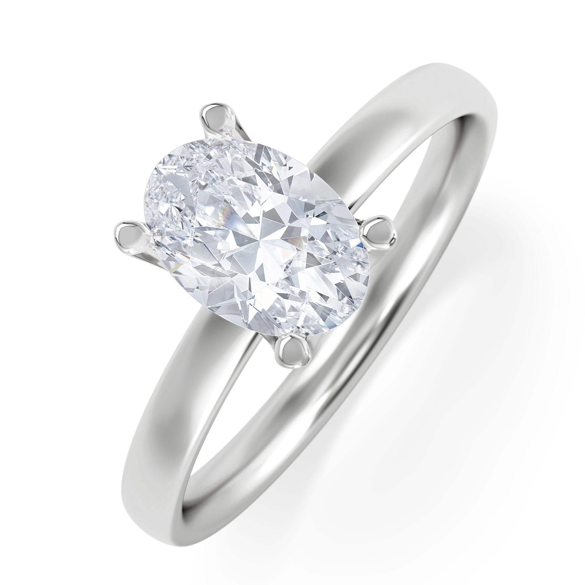 Solitaire Origin 1.00ct Oval Cut Lab Diamond Solitaire Engagement Ring in Platinum