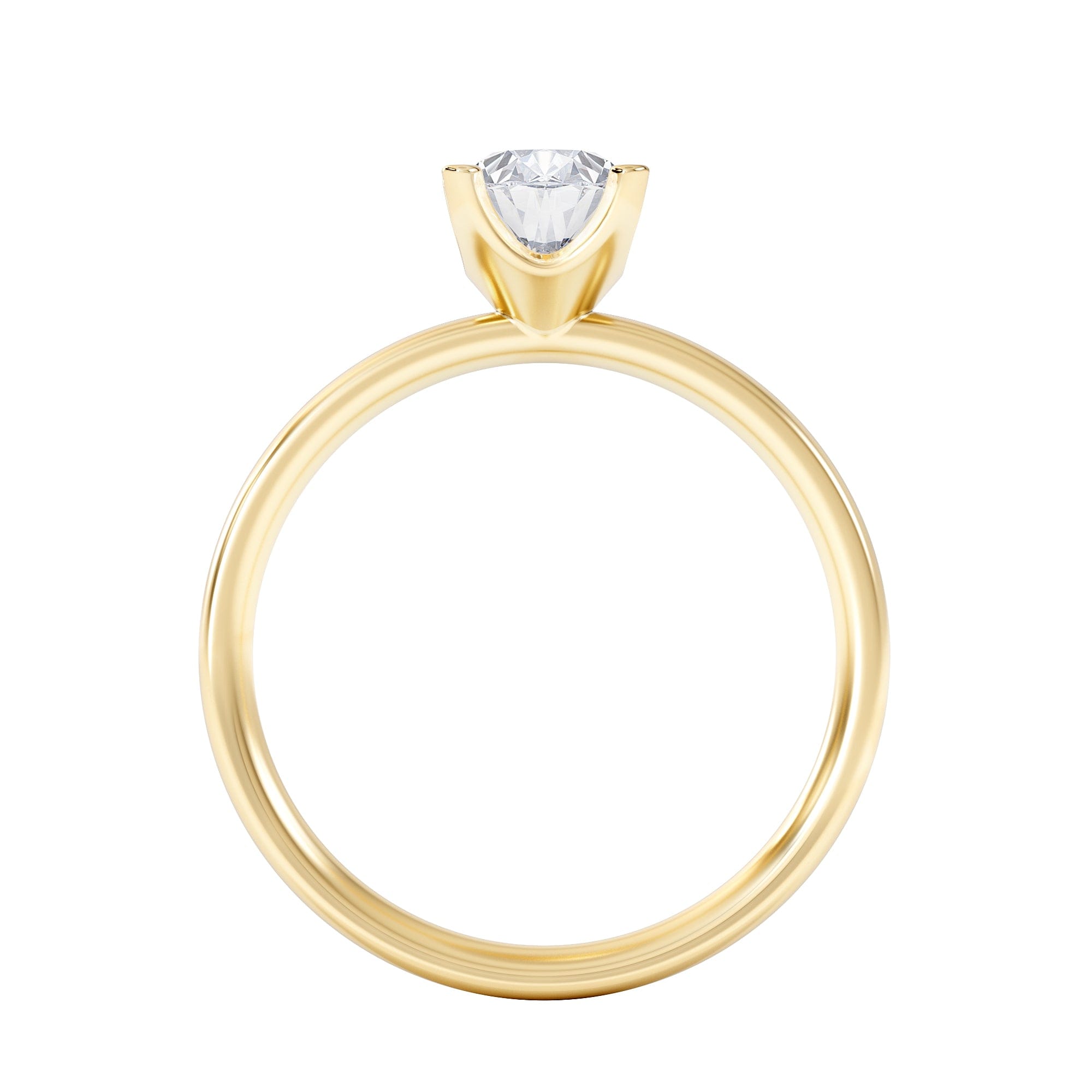 Solitaire Origin 1.00ct Oval Cut Lab Diamond Solitaire Engagement Ring in 18K Yellow Gold