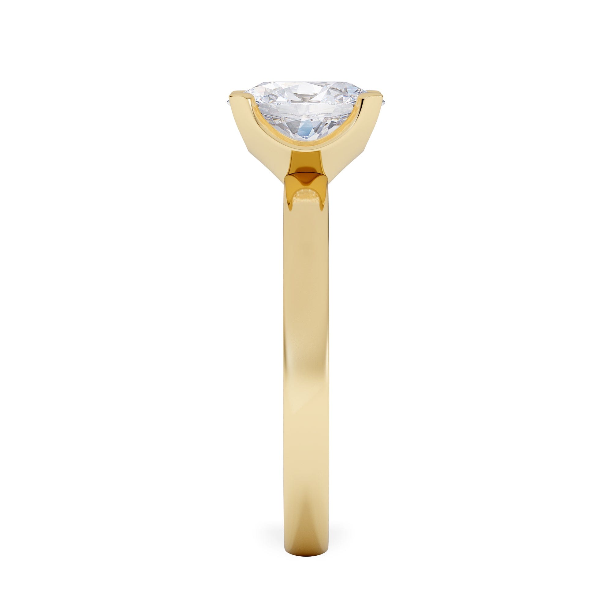 Solitaire Origin 1.00ct Oval Cut Lab Diamond Solitaire Engagement Ring in 18K Yellow Gold