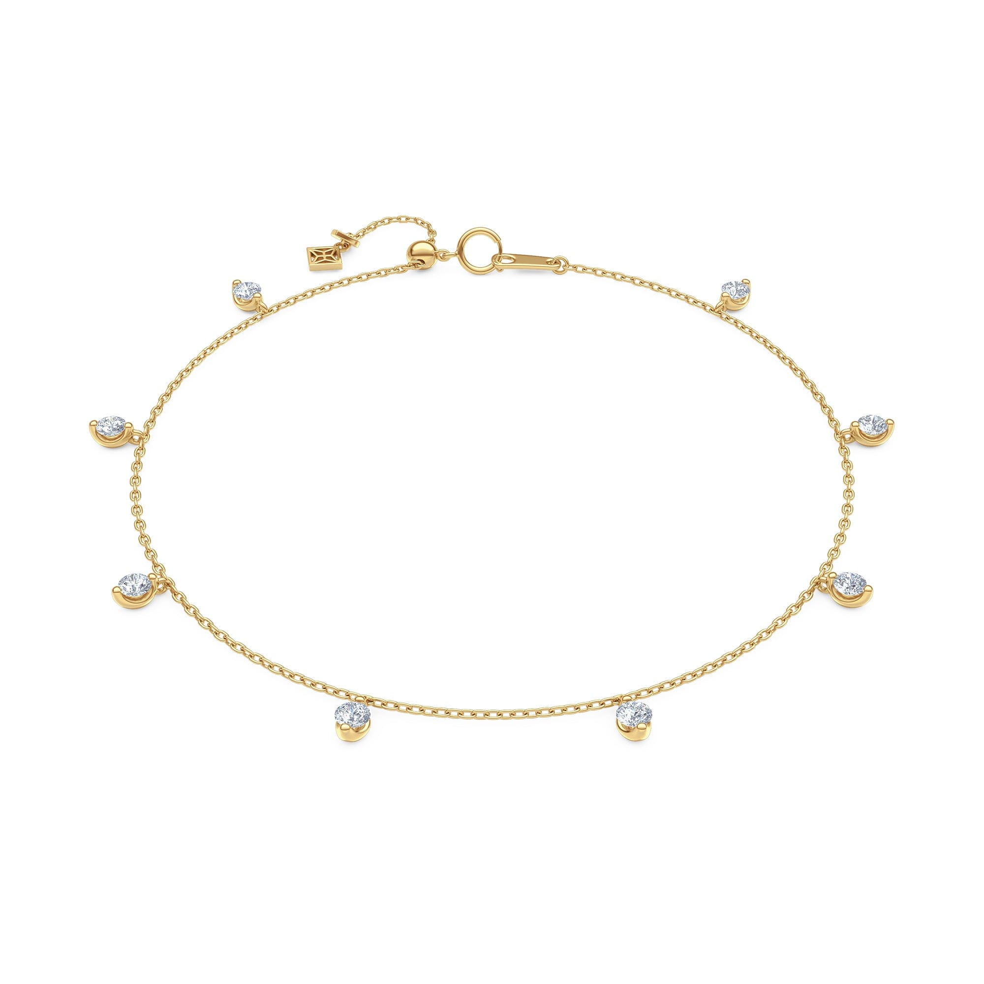 Diamond The Anklet - 1.00ct Round Cut Lab Diamond in 18K Gold Vermeil