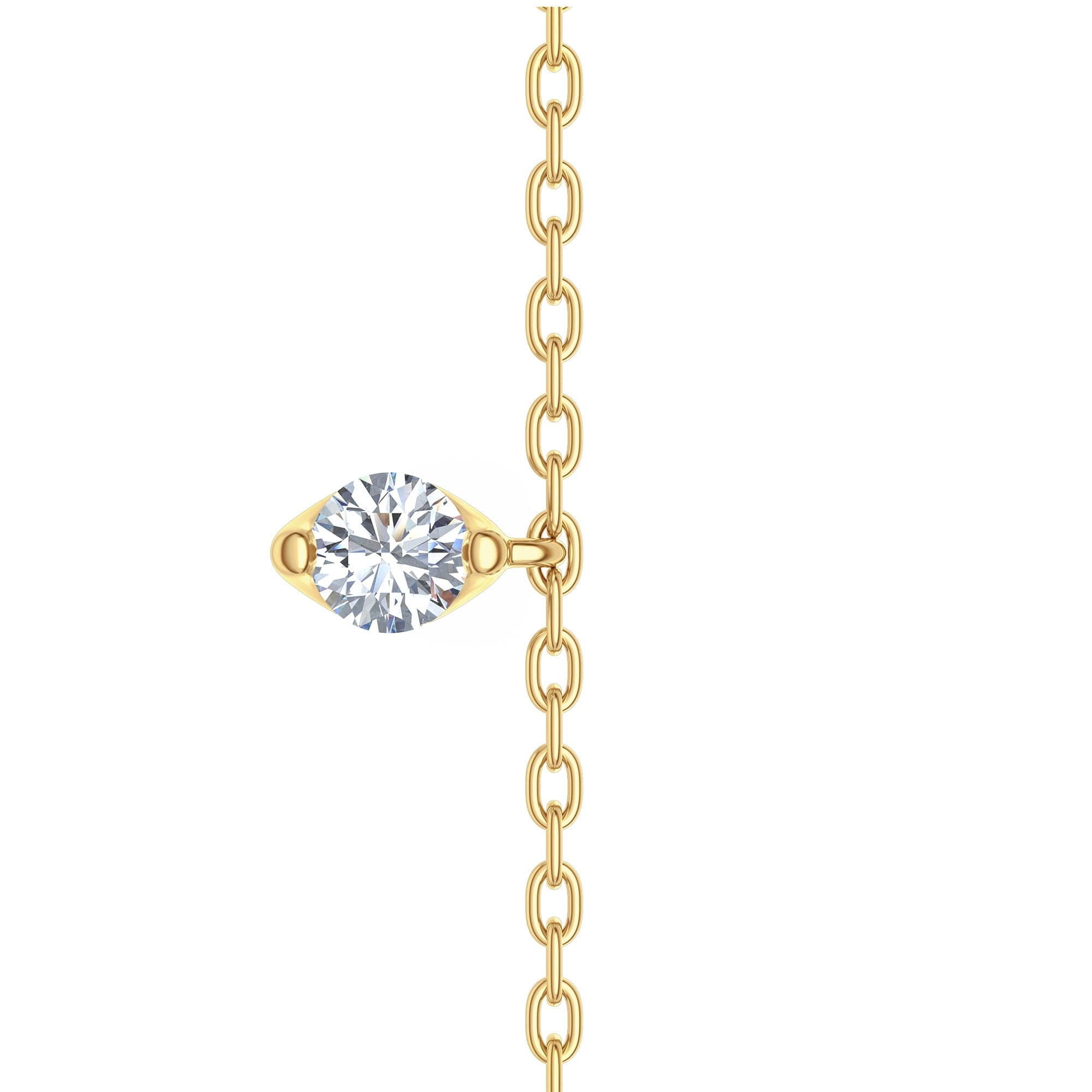 Diamond The Anklet - 1.00ct Round Cut Lab Diamond in 18K Gold Vermeil