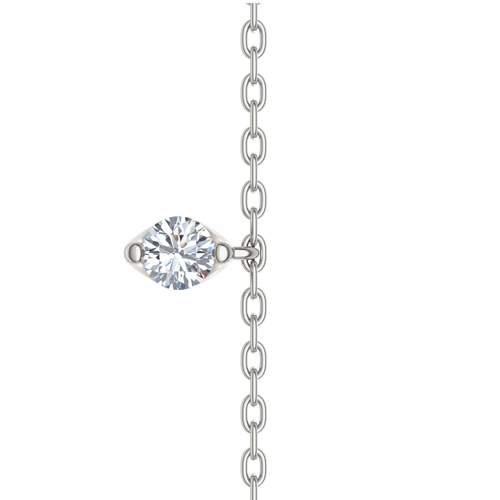 Diamond The Anklet - 1.00ct Round Cut Lab Diamond in Sterling Silver