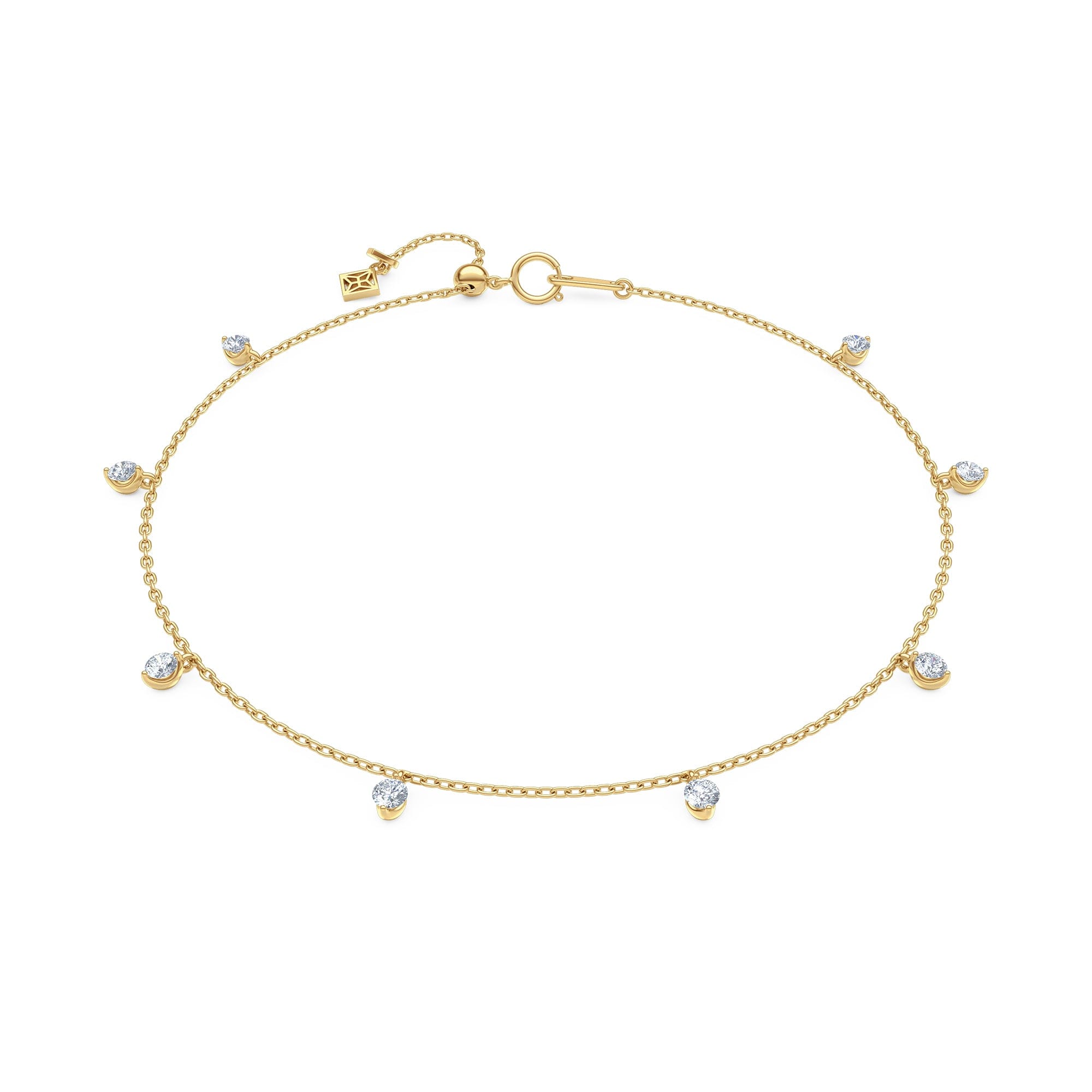 Diamond The Anklet - 0.50ct Round Cut Lab Diamond in 18K Gold Vermeil