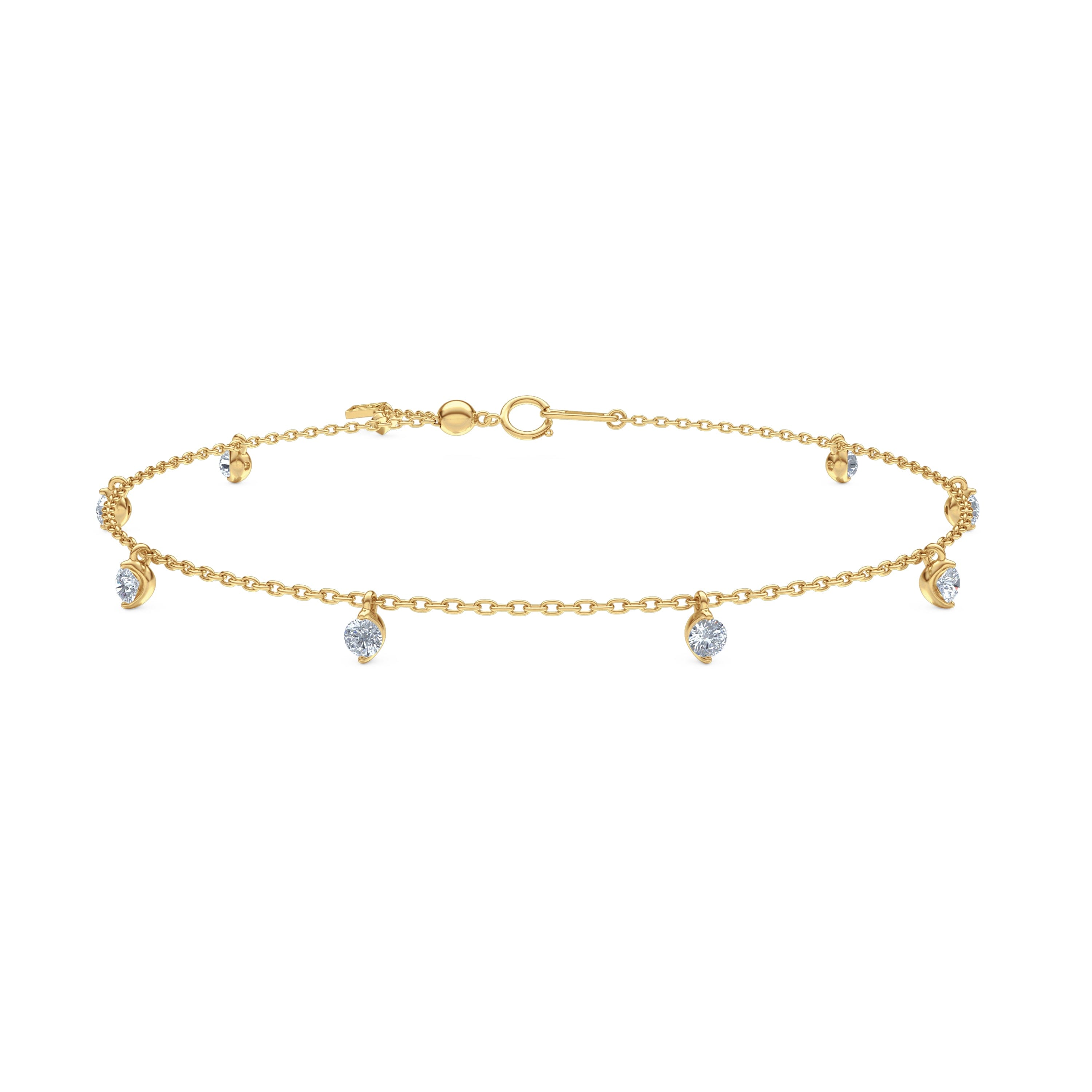 Diamond The Anklet - 0.50ct Round Cut Lab Diamond in 18K Gold Vermeil