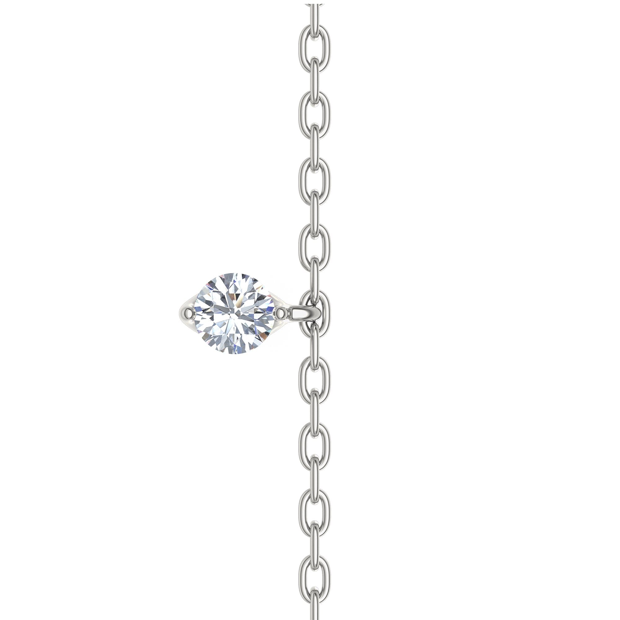 Diamond The Anklet - 0.50ct Round Cut Lab Diamond in Sterling Silver