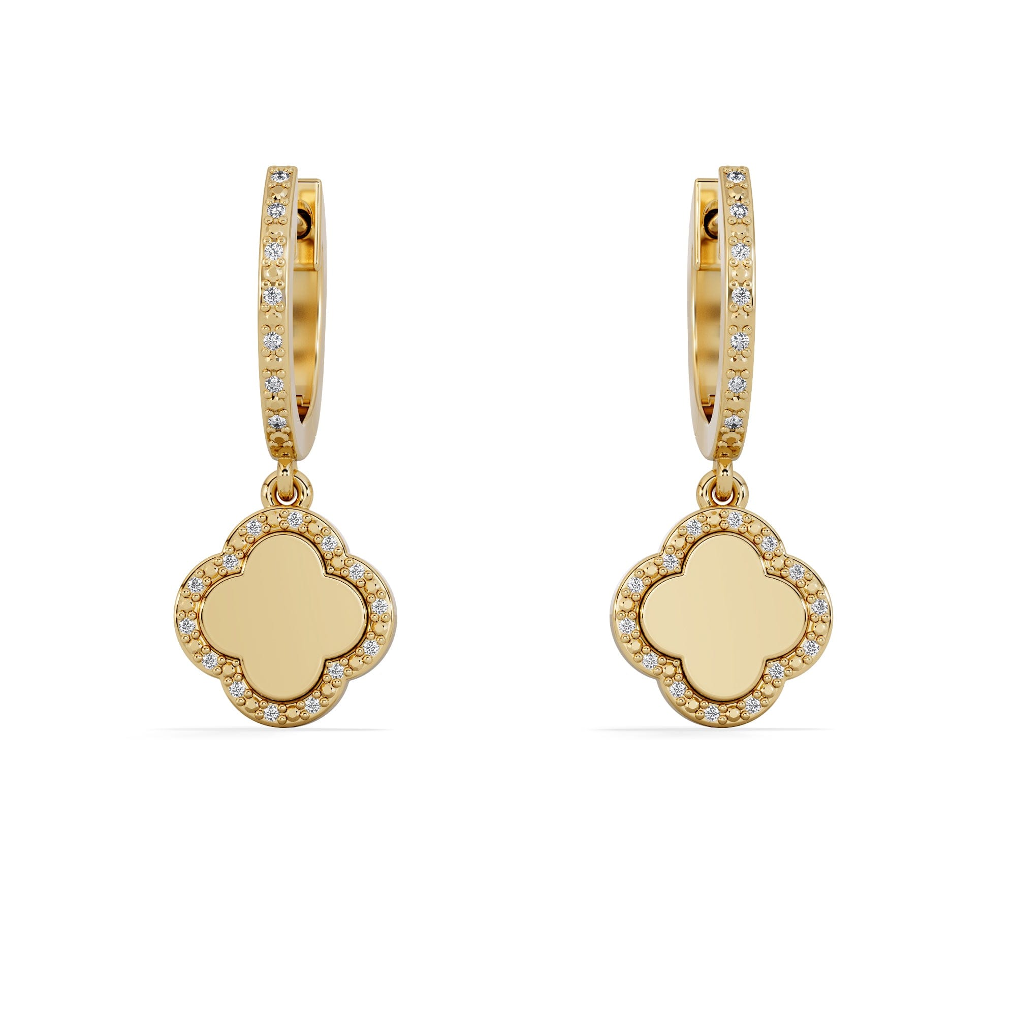 Diamond Florence 0.15ct Lab Diamond Halo Huggie Earrings in 18K Gold Vermeil