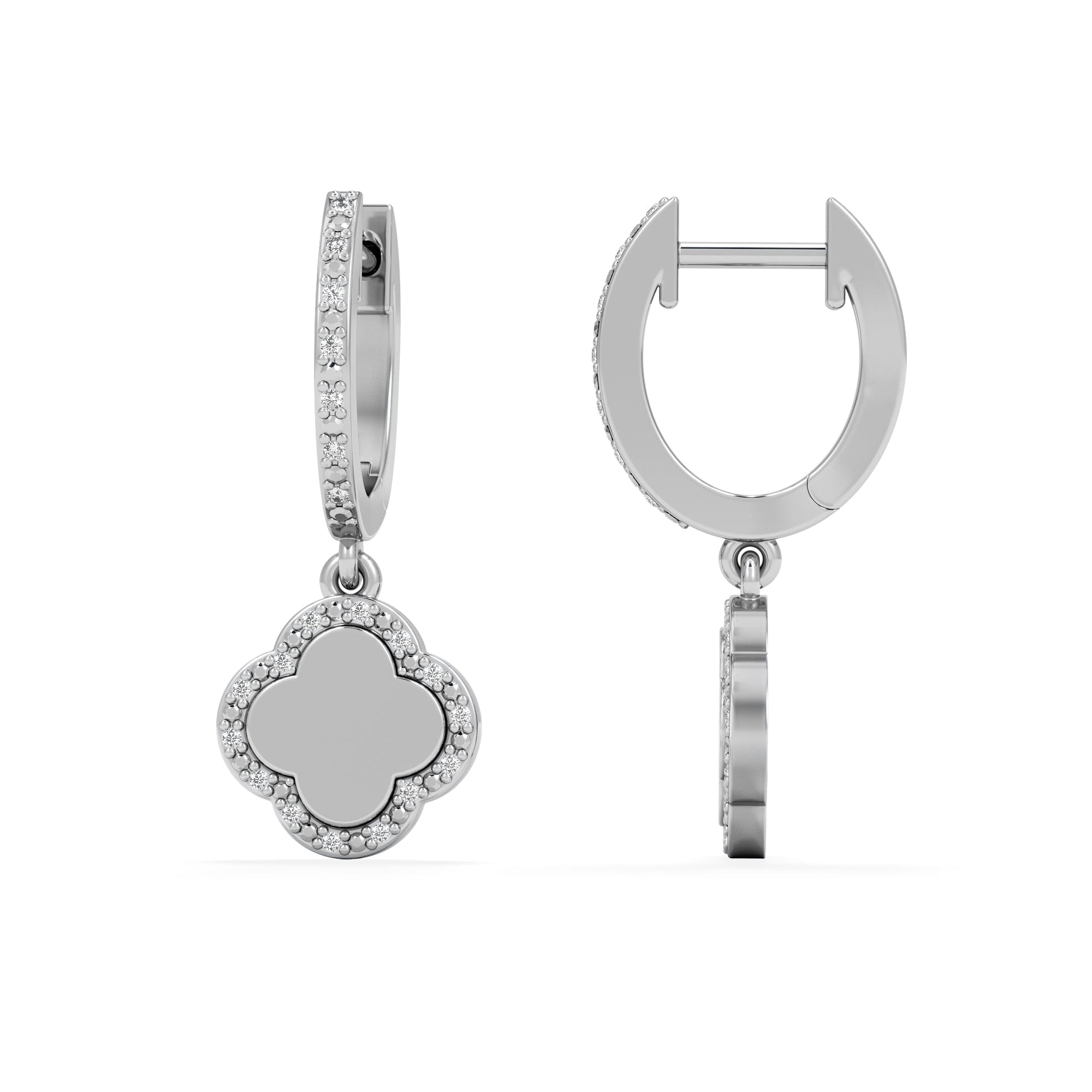 Diamond Florence 0.15ct Lab Diamond Halo Huggie Earrings in Sterling Silver