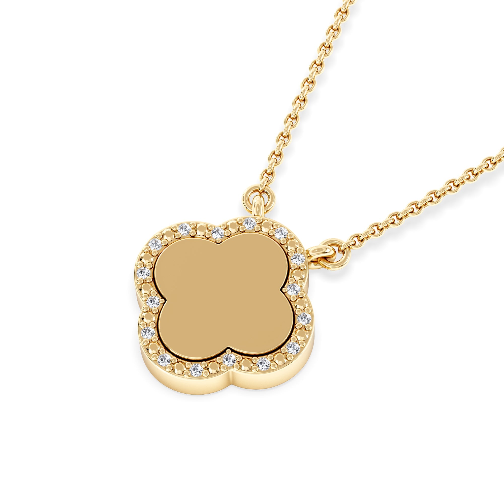 Diamond Florence 0.06ct Lab Diamond Halo Necklace in 18K Gold Vermeil