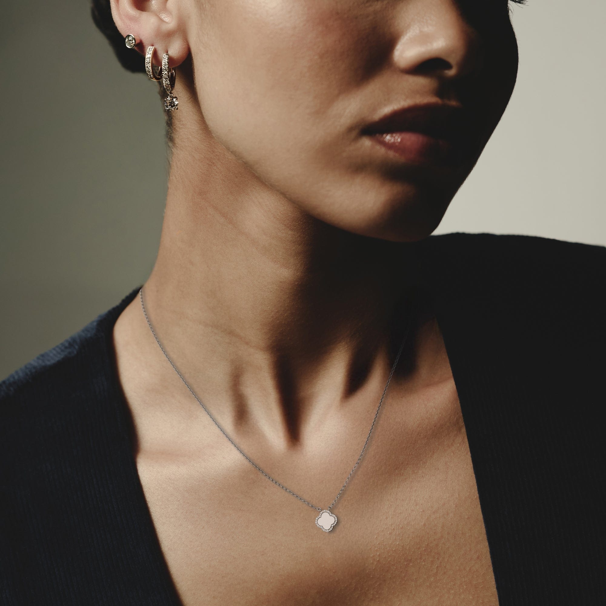 Diamond Florence 0.06ct Lab Diamond Halo Necklace in Sterling Silver