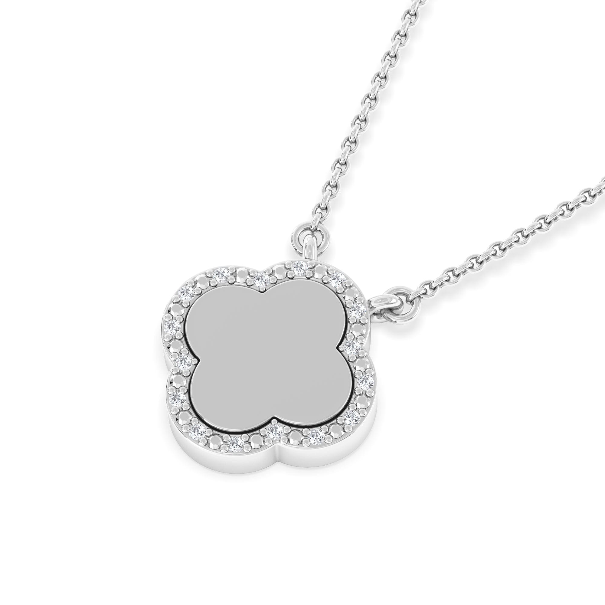 Diamond Florence 0.06ct Lab Diamond Halo Necklace in Sterling Silver
