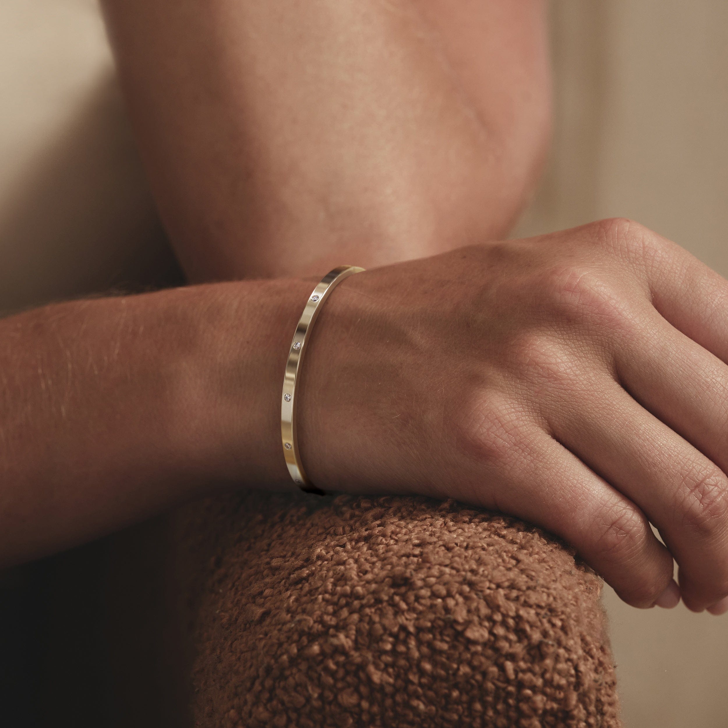 Diamond Élan 0.15ct Lab Diamond Bangle in18K Gold Vermeil