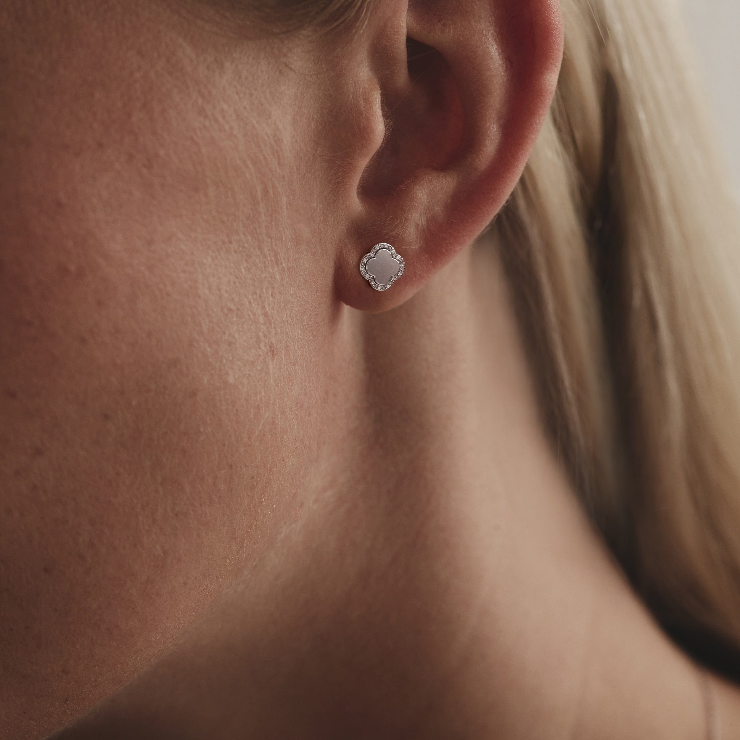 Diamond Florence 0.08ct Lab Diamond Halo Stud Earrings in Sterling Silver