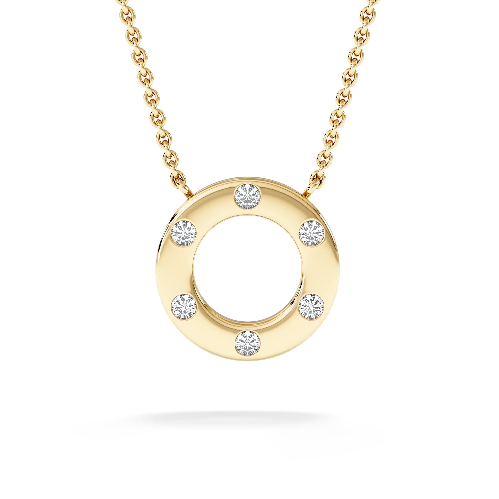 Diamond Élan 0.06ct Lab Diamond Circle Necklace in 18K Gold Vermeil
