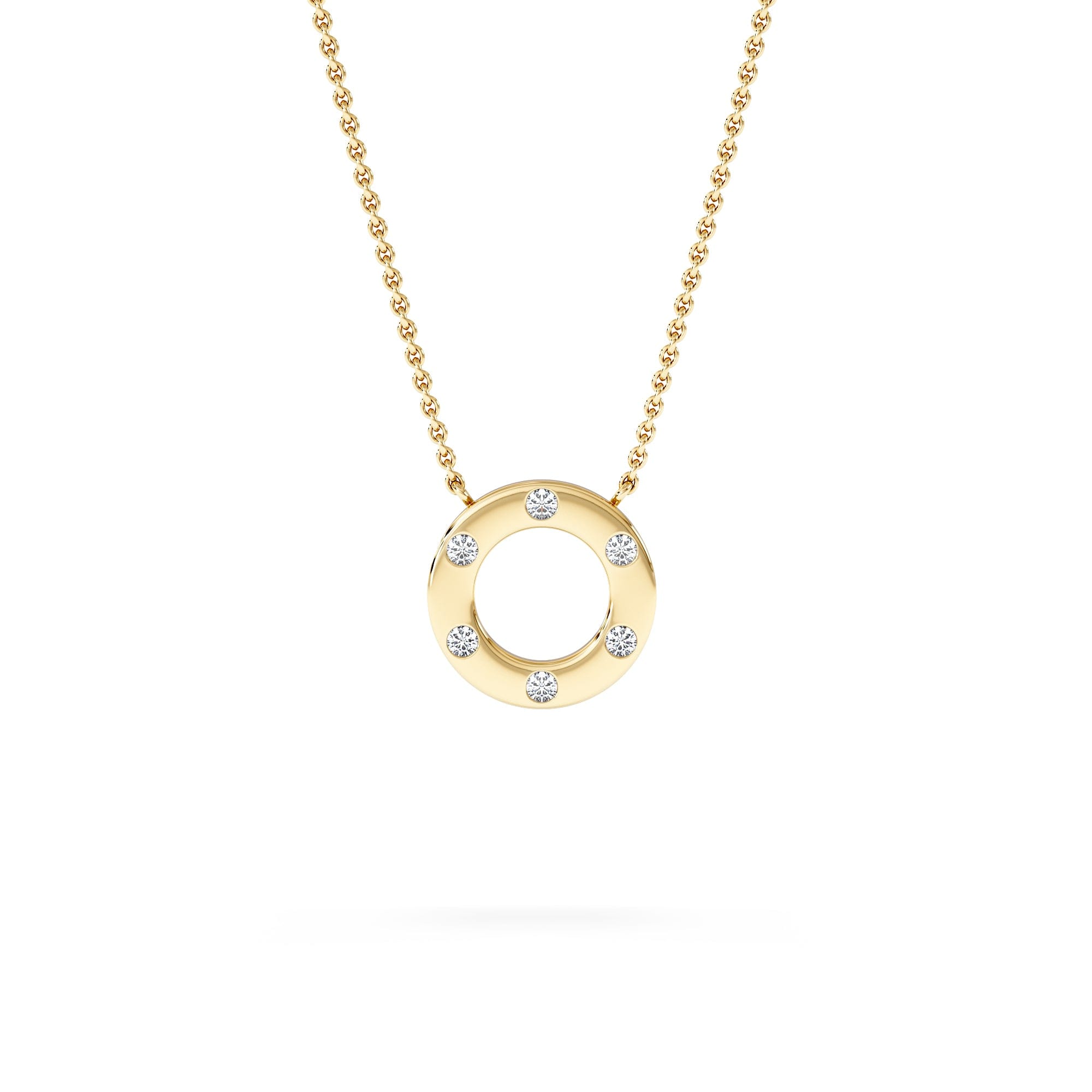 Diamond Élan 0.06ct Lab Diamond Circle Necklace in 18K Gold Vermeil
