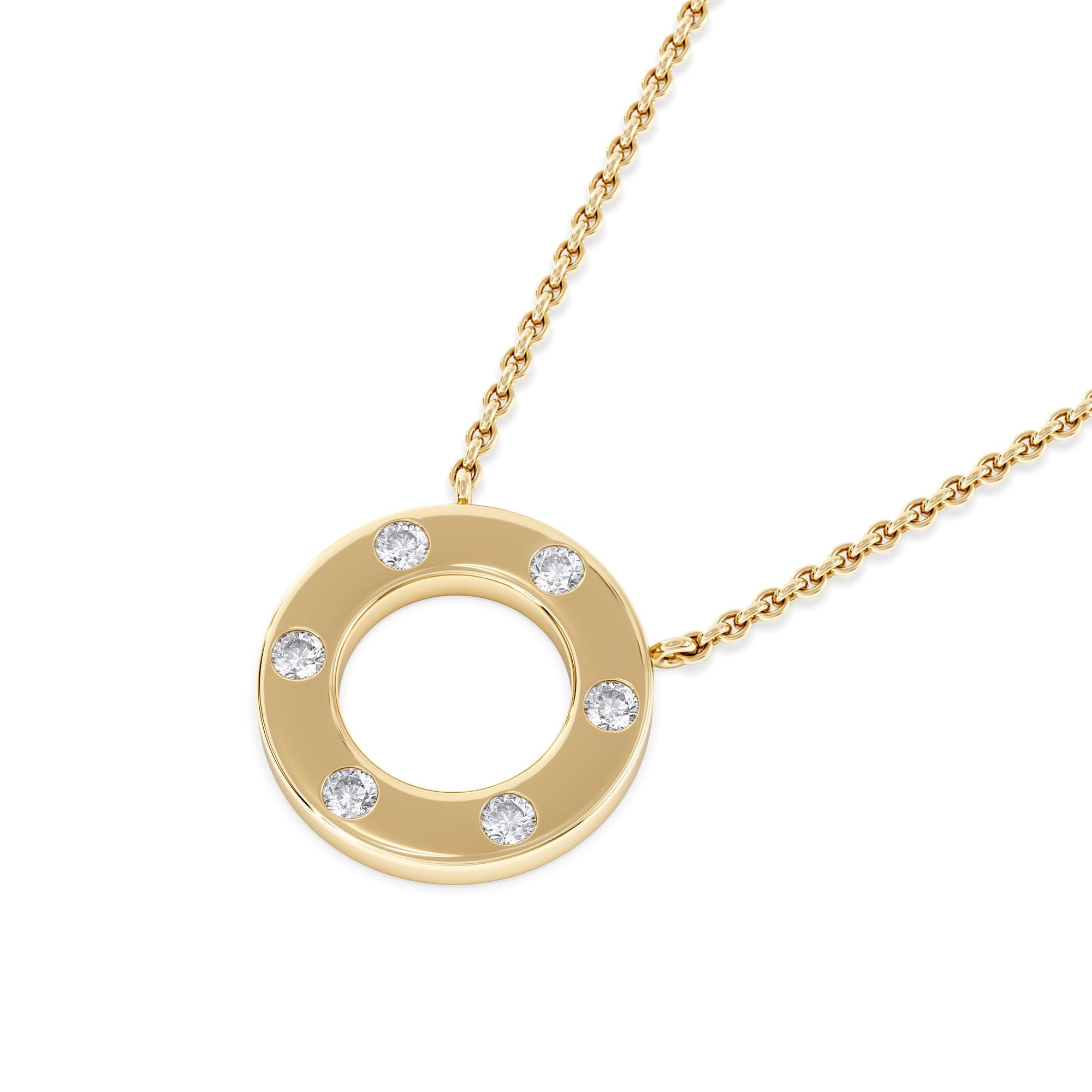 Diamond Élan 0.06ct Lab Diamond Circle Necklace in 18K Gold Vermeil