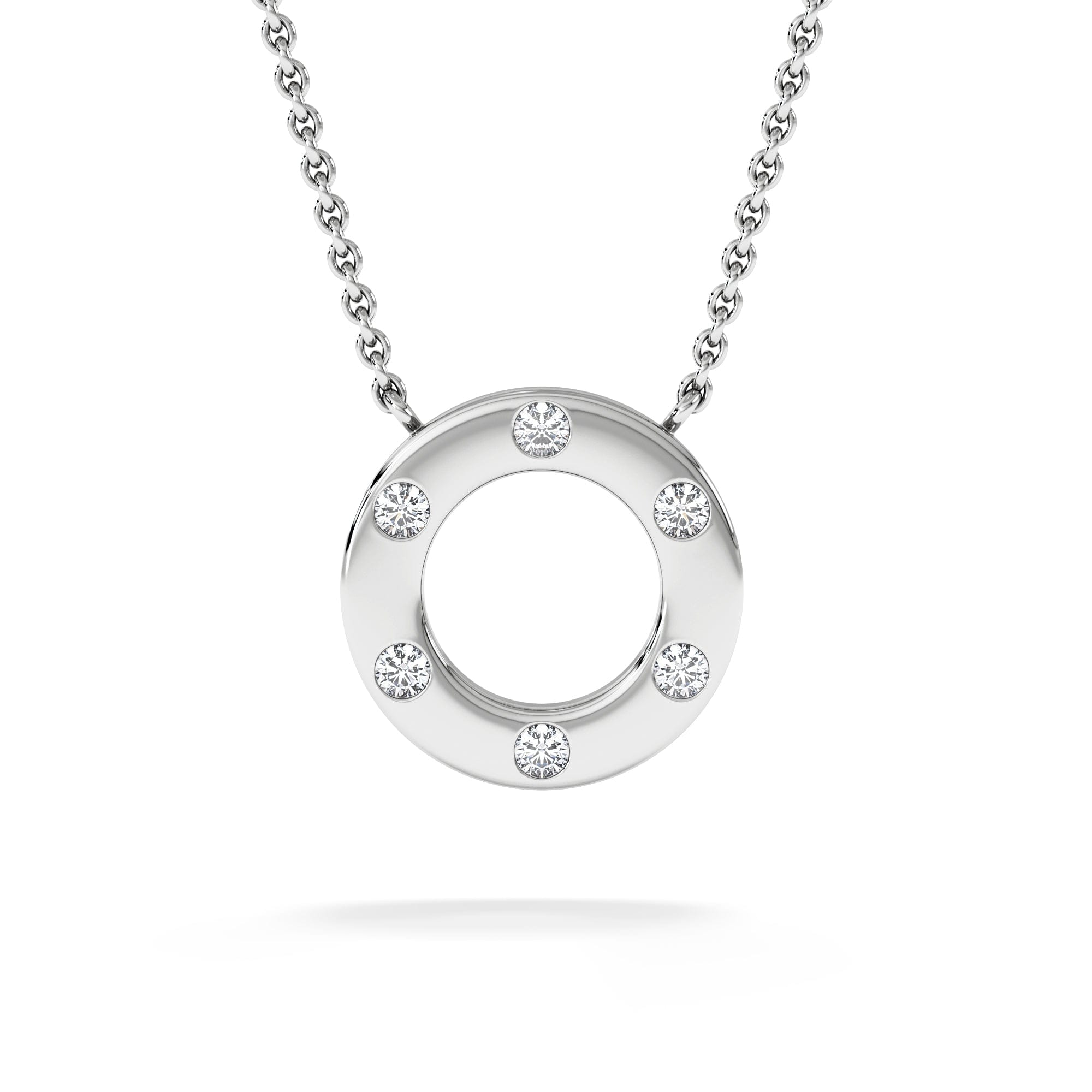 Diamond Élan 0.06ct Lab Diamond Circle Necklace in Sterling Silver