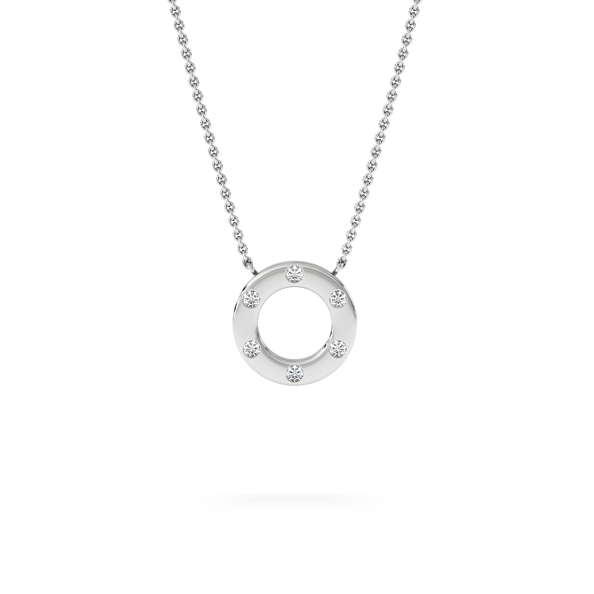 Diamond Élan 0.06ct Lab Diamond Circle Necklace in Sterling Silver