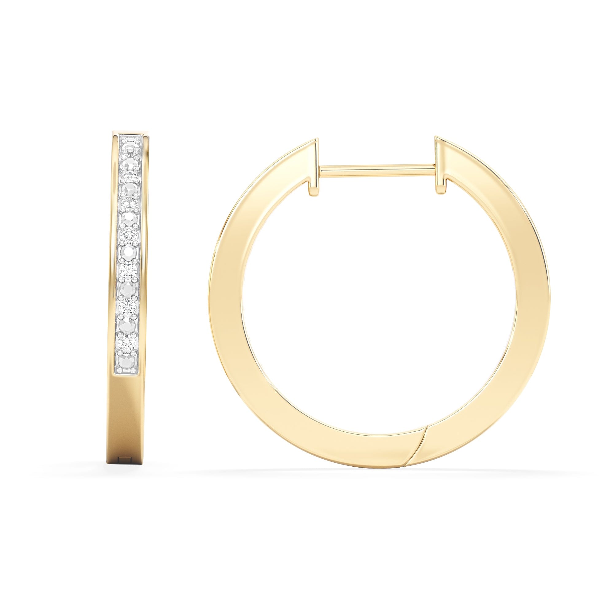 Diamond Lyra 0.16ct Lab Diamond Hoop Earrings in 18K Gold Vermeil