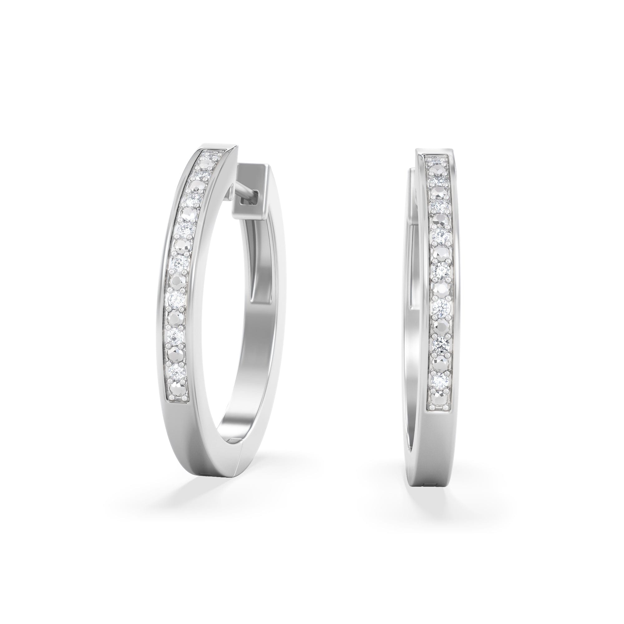 Diamond Lyra 0.16ct Lab Diamond Hoop Earrings in Sterling Silver