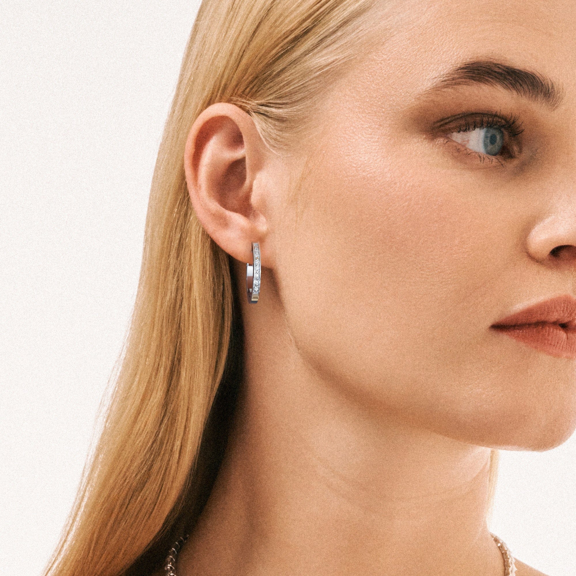 Diamond Lyra 0.16ct Lab Diamond Hoop Earrings in Sterling Silver