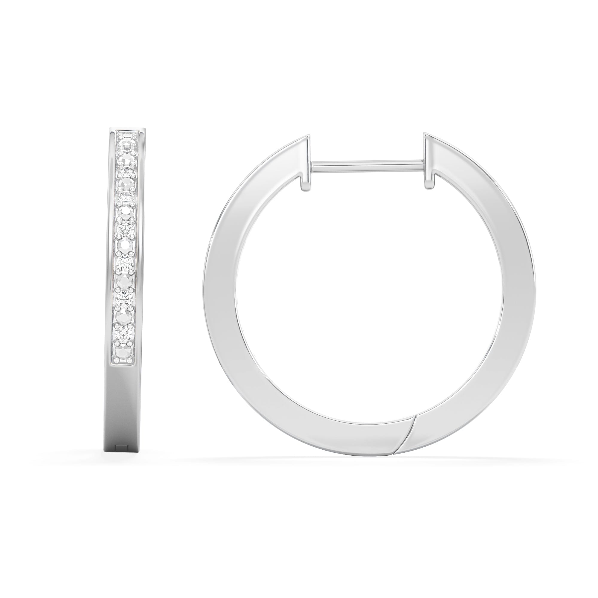 Diamond Lyra 0.16ct Lab Diamond Hoop Earrings in Sterling Silver