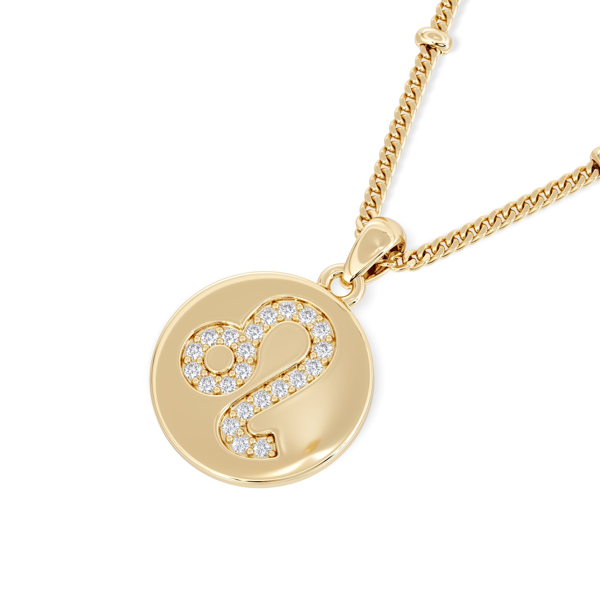 Lab Grown Astrology Leo 0.07ct Lab Grown Diamond Medallion Pendant Necklace in 18K Gold Vermeil