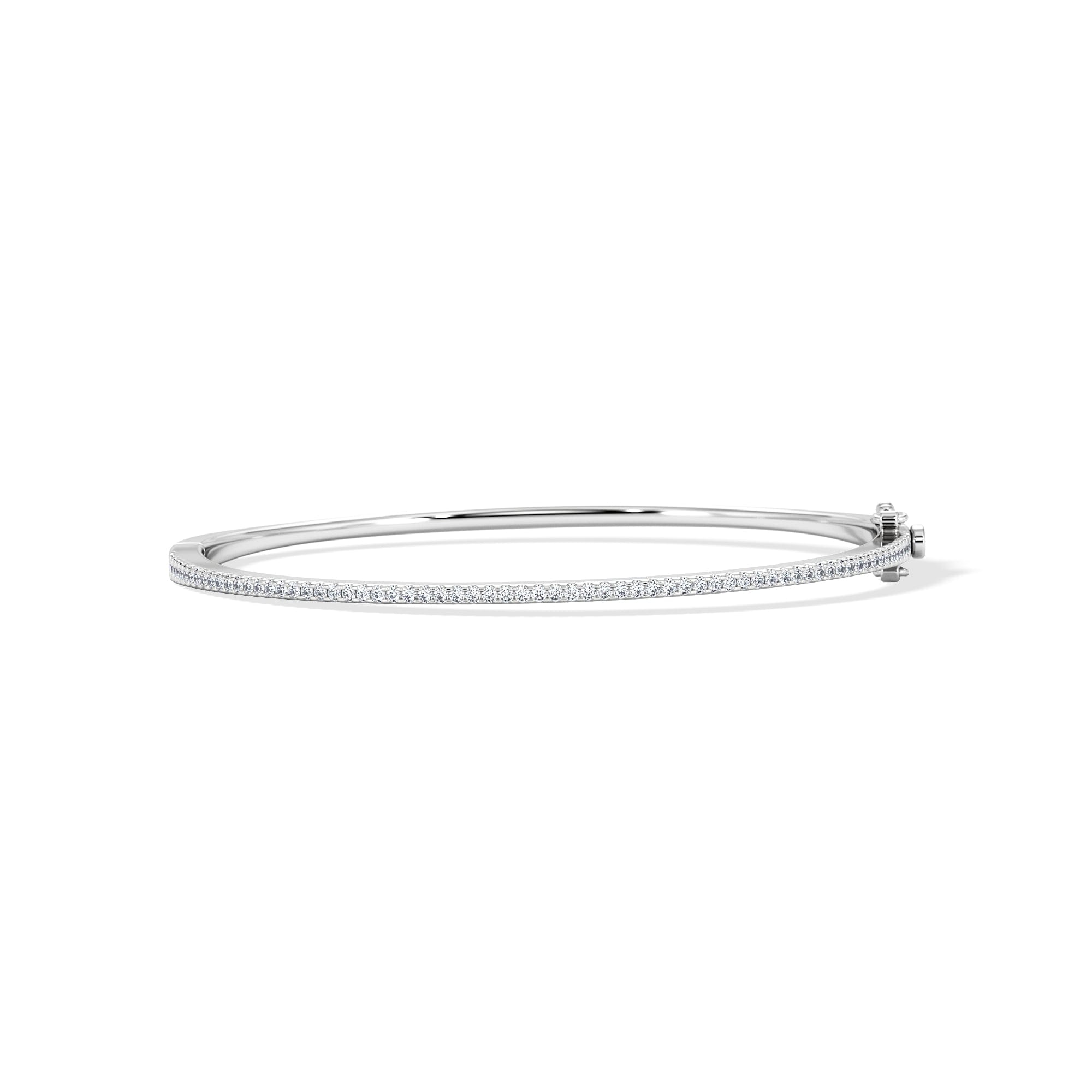 Diamond 0.50ct Lab Diamond Half Pavé Bangle Bracelet in Sterling Silver