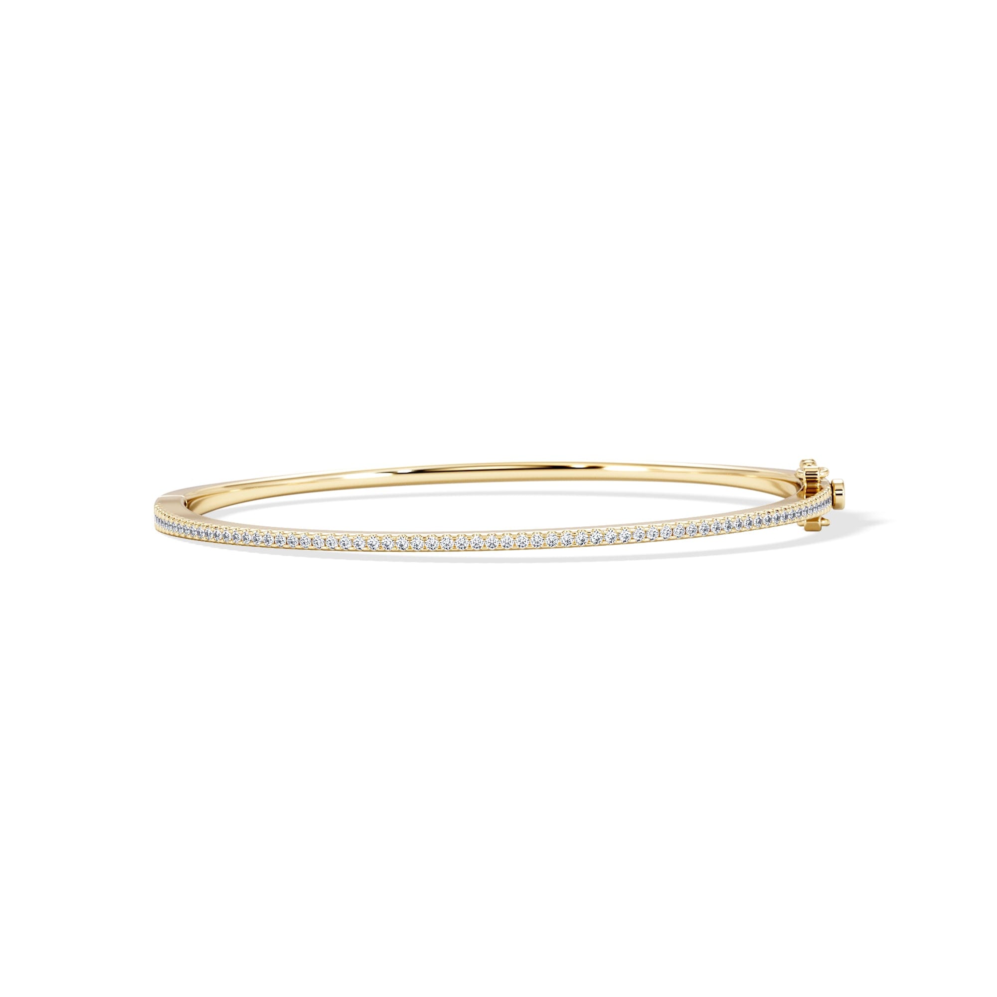 Diamond 0.50ct Lab Diamond Half Pavé Bangle Bracelet in 18K Gold Vermeil