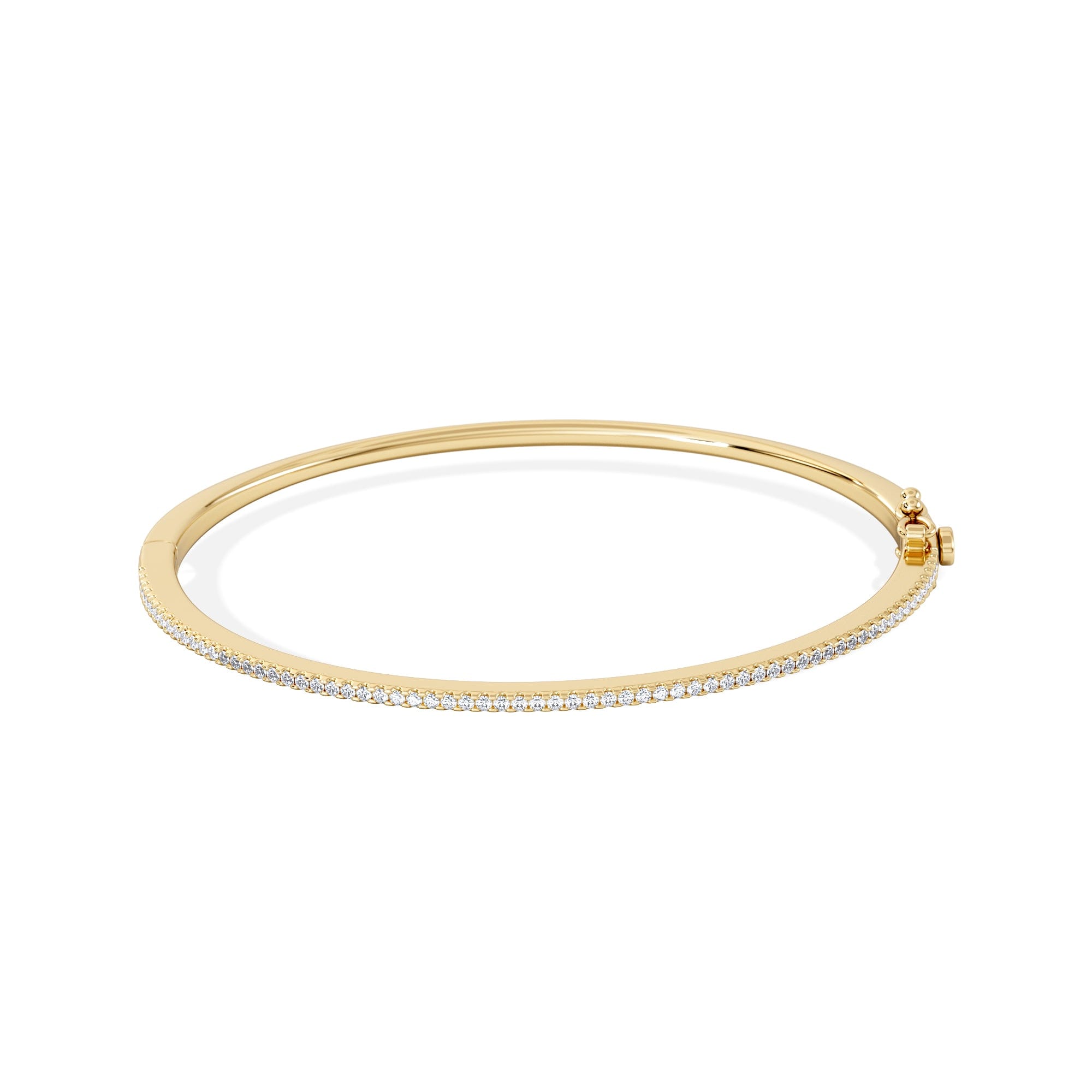 Diamond 0.50ct Lab Diamond Half Pavé Bangle Bracelet in 18K Gold Vermeil