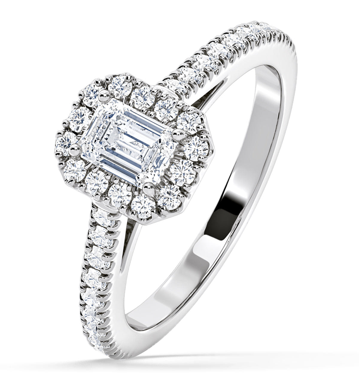 Diamond Annabelle Diamond Halo Engagement Ring in Platinum 1ct G/VS1
