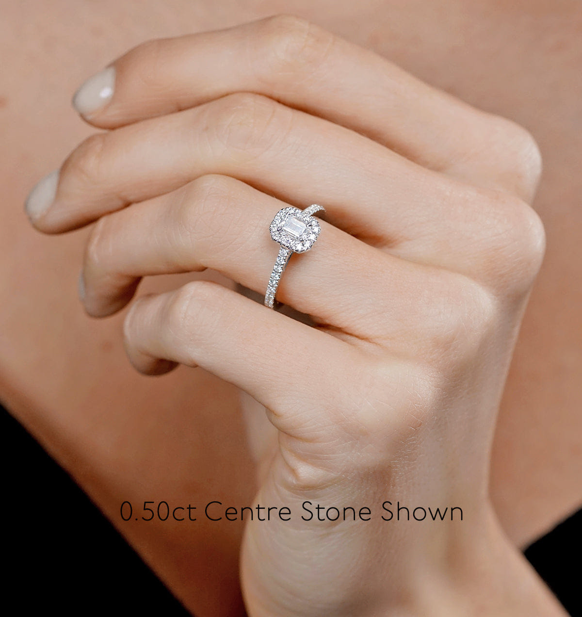 Diamond Annabelle Diamond Halo Engagement Ring in Platinum 1ct G/VS1