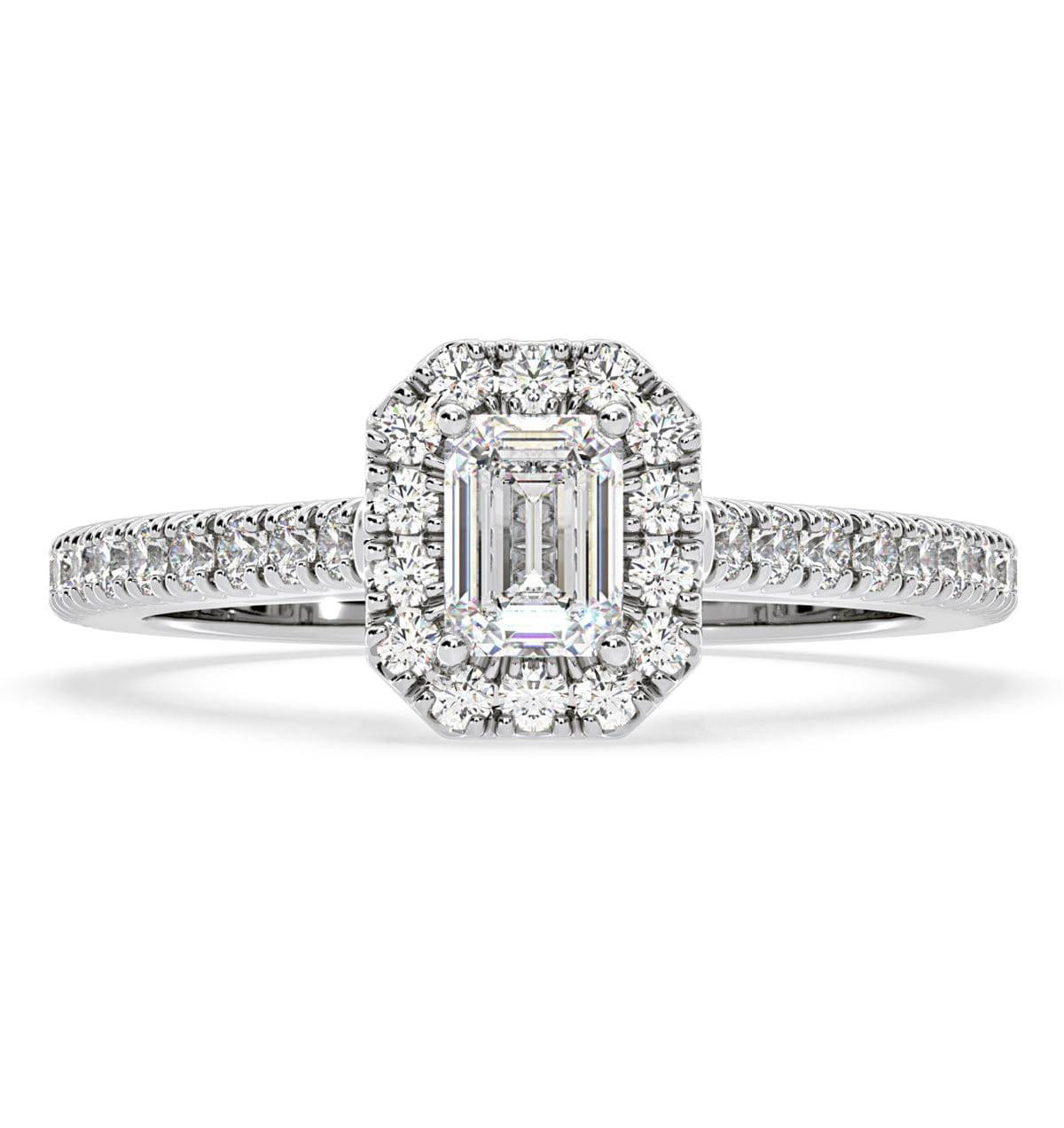 Diamond Annabelle Diamond Halo Engagement Ring in Platinum 1ct G/VS1